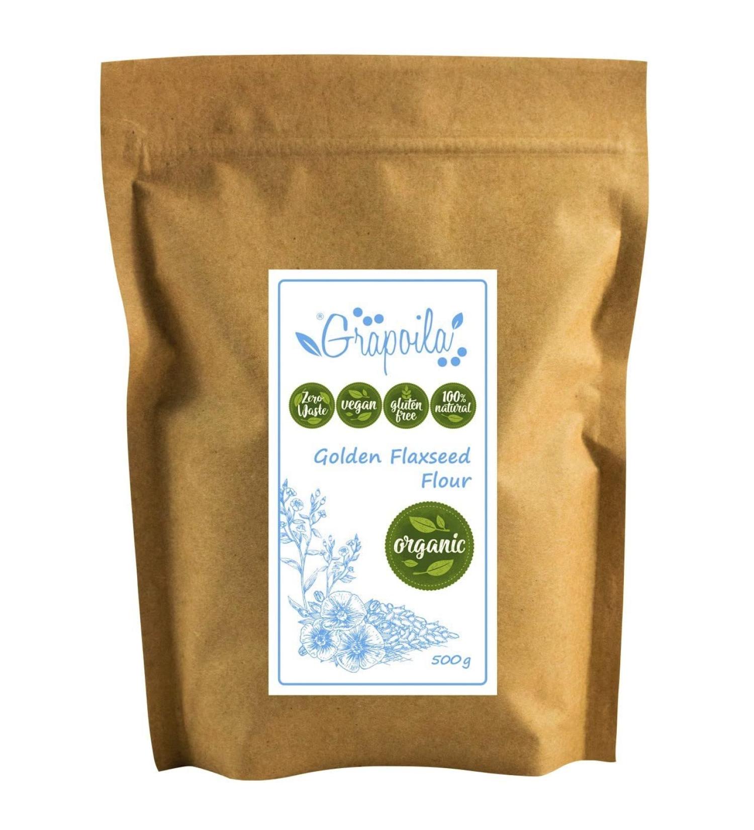 Organic Ground Golden Flaxseed / Milled Linseed 500g - Gluten Free Flour - Raw & Vegan Meal - Buy Online on GoSupps.com