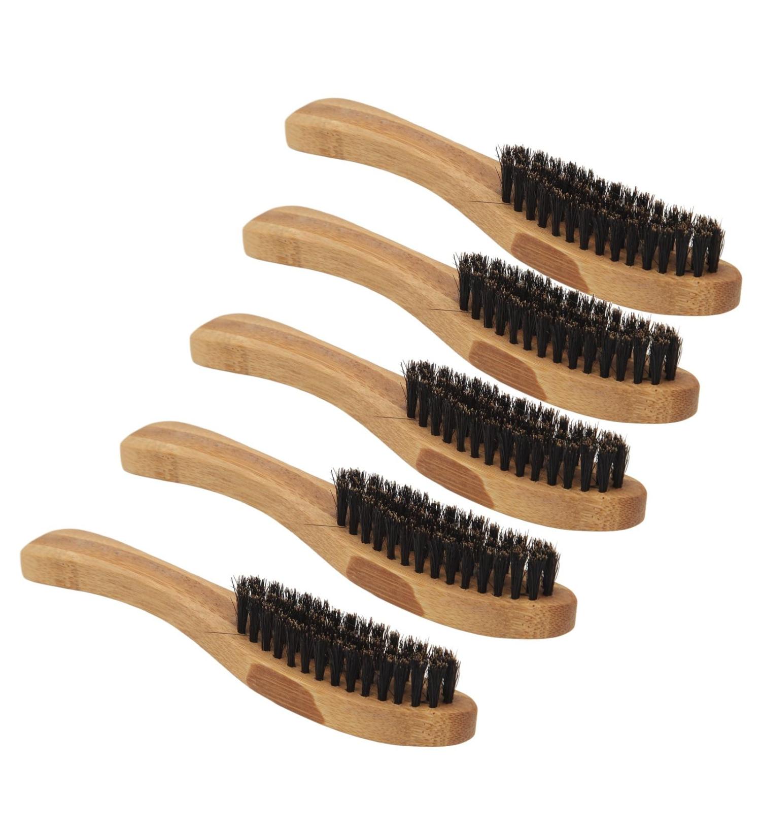 5-Piece Wooden Beard Brush Set for Men | Stiff Bristles & Durable Handle | Gentle Barber Shaving Brushes - Buy Online on GoSupps.com
