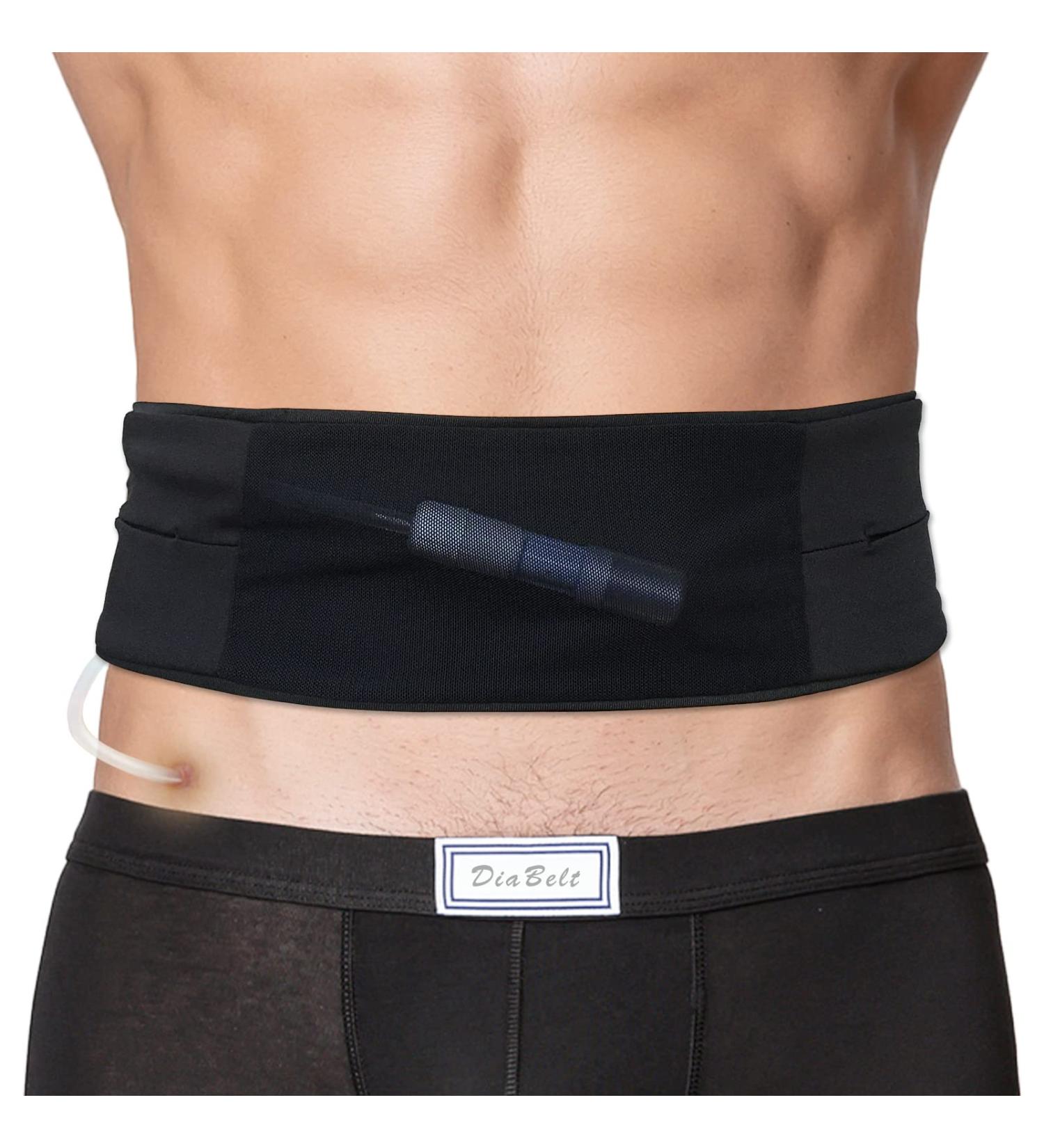 Breathable Peritoneal Dialysis Belt with Mesh Pouch - Large PD Catheter Transfer Set Holder for G-Tube Feeding Tube - Black Stomach Belt for Adults - Buy Online on GoSupps.com