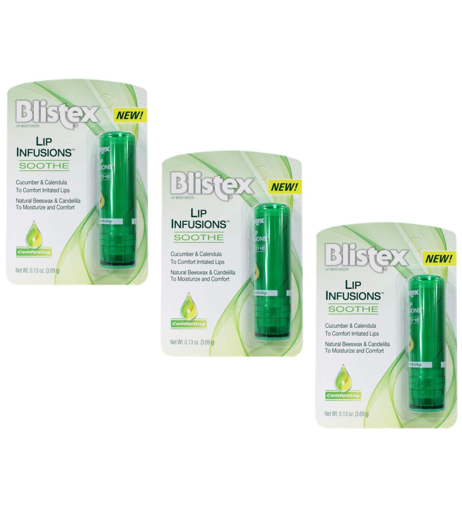 Blistex Lip Infusions Soothe Lip Moisturizer 0.13oz (3 Pack) - Hydrating Lip Balm Set - Buy Online on GoSupps.com