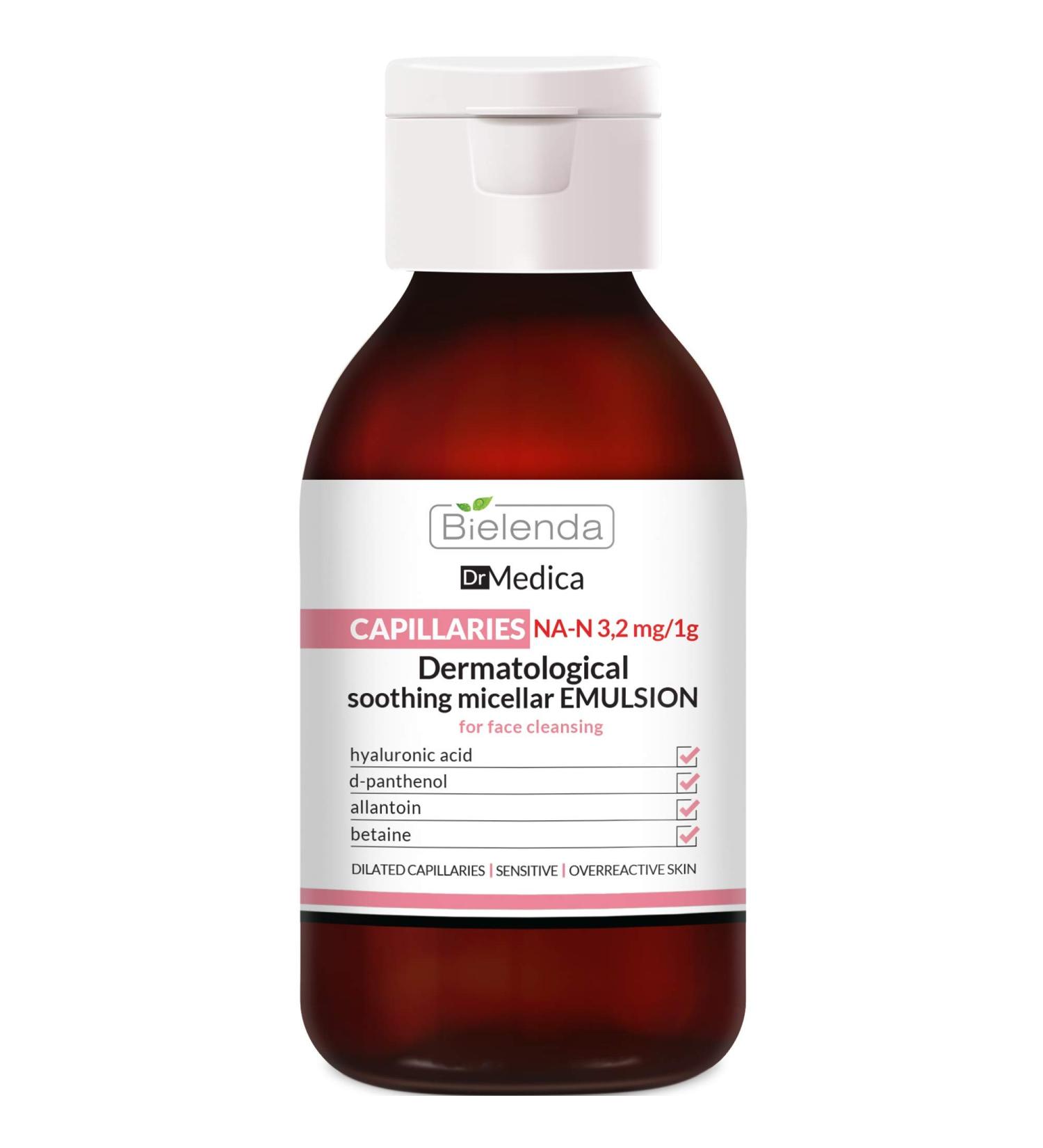 Bielenda Dr Medica - Cleanses The Skin And Removes Makeup Soothes Skin Irritations Moisturizes And Prevents Erythema - Dr Medica Capillary Skin Dermatologic Anti-Redness Face Cleanser - 250 ml - Buy Online on GoSupps.com