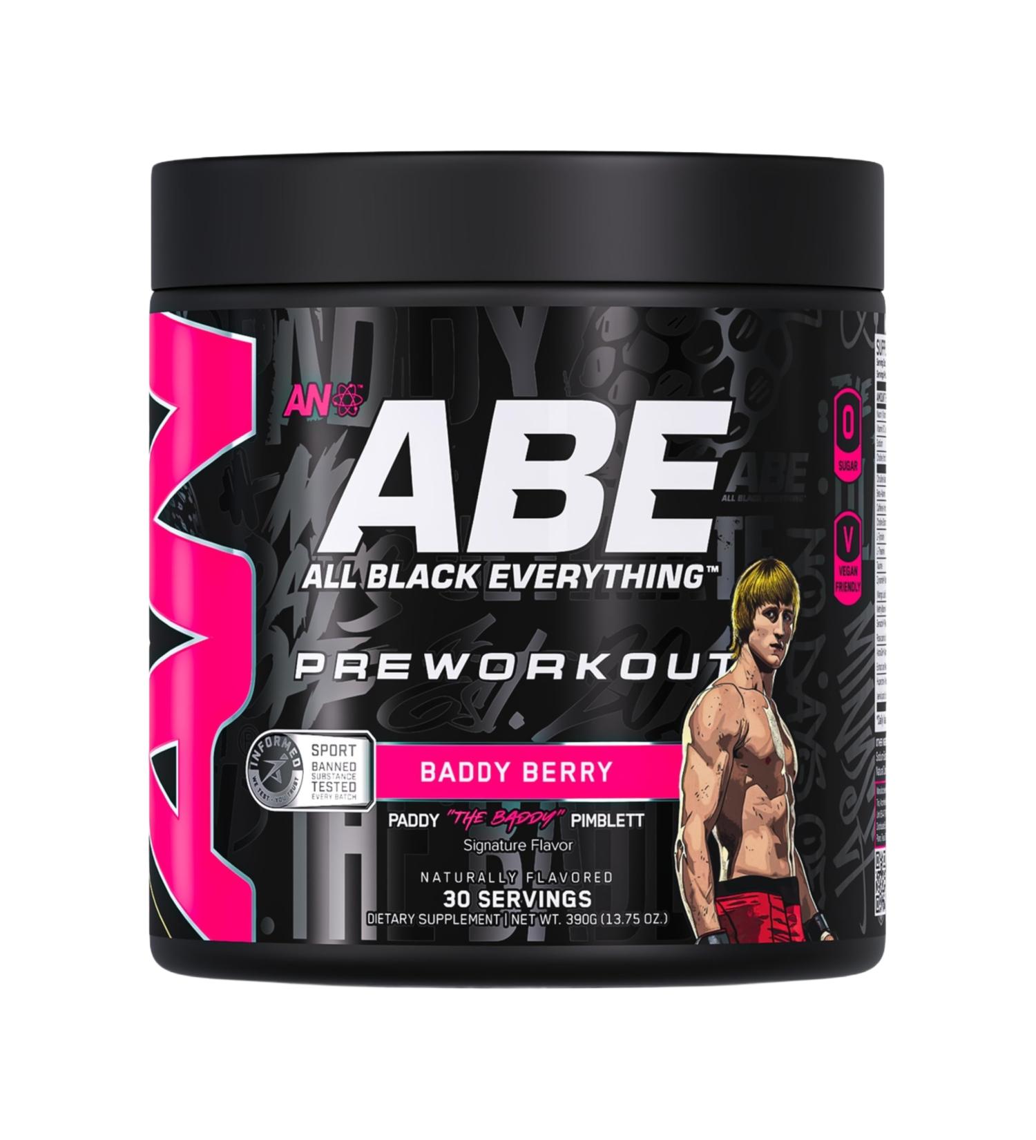 All Black Everything Pre-Workout Powder | Preworkout Energy Drink Mix | 350mg Caffeine | Beta Alanine & Citrulline | Energy Supplement for Men & Women | Baddy Berry | 30 Servings - Buy Online on GoSupps.com