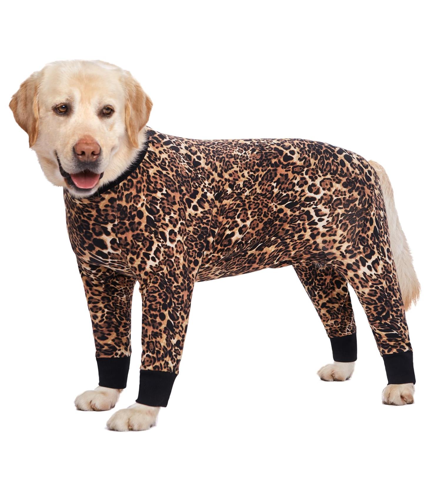 AXCIMOND Dog Recovery Suit for Dogs - Post-Surgery Body Cover - Long-Sleeved Wound Protection for Dogs - Comfortable Alternative to E-collars - 2XL Leopard Design - Buy Online on GoSupps.com