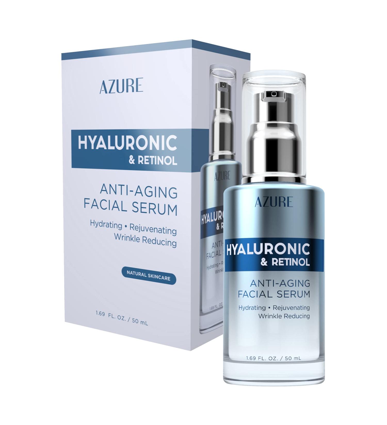 AZURE Hyaluronic Acid & Retinol Anti-Aging Facial Serum | 50mL - Made in Korea - Buy Online on GoSupps.com