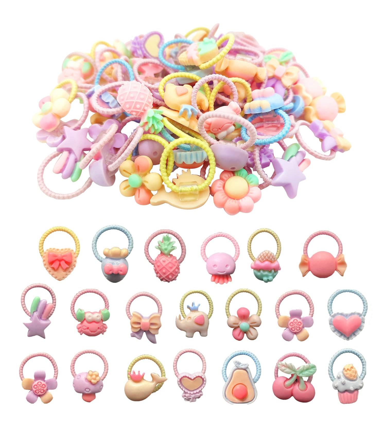 SHUSAY 40 PCS Toddler Girls Hair Ties | Elastic Rubber Bands in Mix Colors | Soft Hair Bands Holders | Multicolor-01 - Buy Online on GoSupps.com