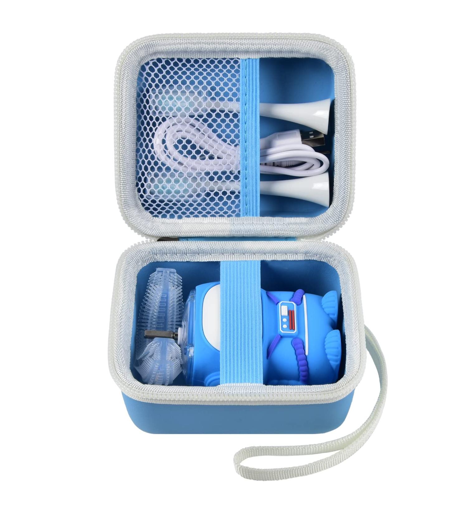 Kids U Shaped Electric Toothbrush Case - Astronaut Blue with Mesh Pocket and Charger Storage - Buy Online on GoSupps.com