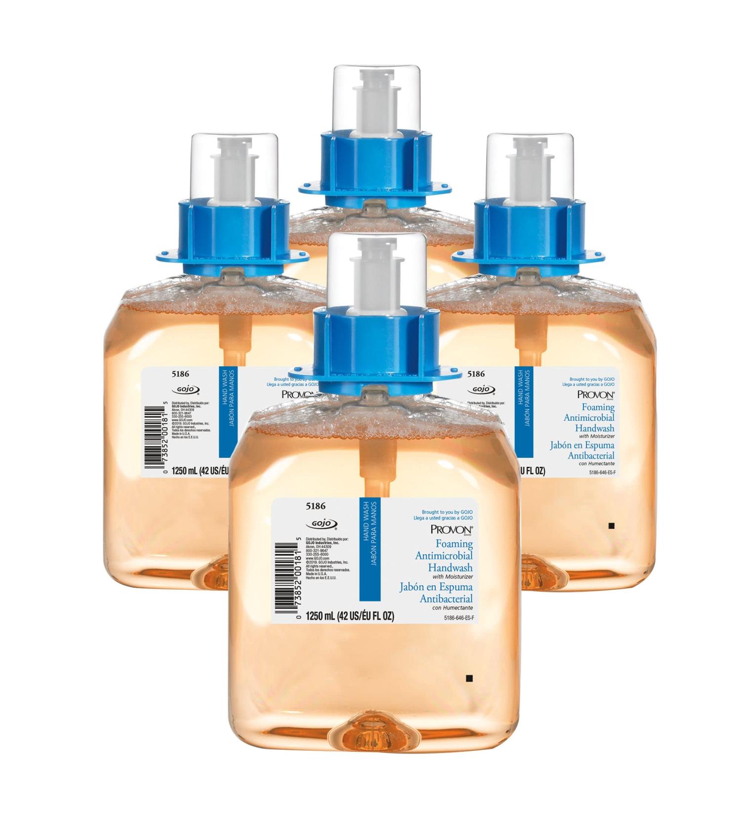 GOJO PROVON Antimicrobial Moisturizing Foam Hand Wash Soap Fruit Scent 1.25L Carton of 4 Bottles