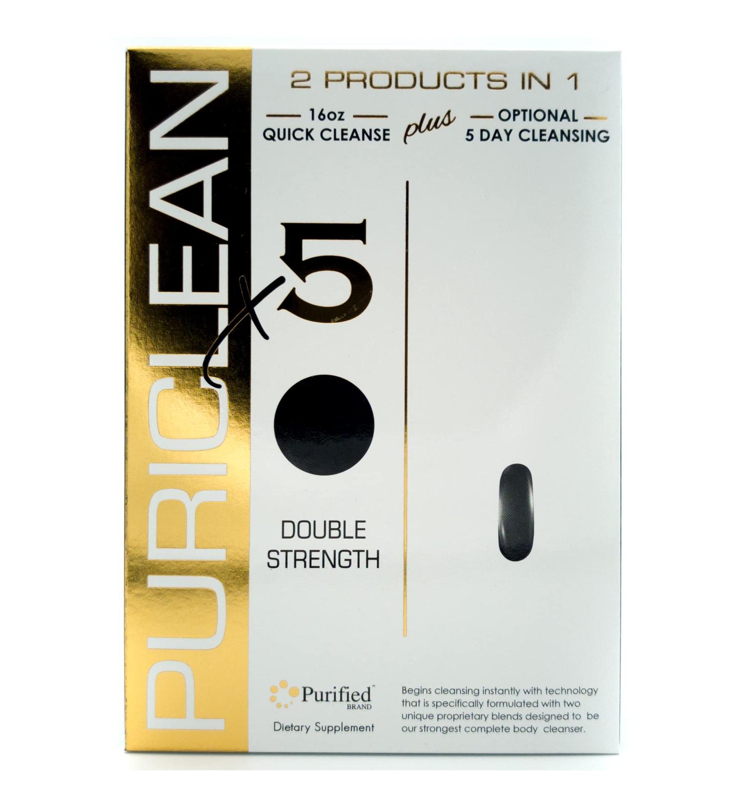 Puriclean X5 Complete Body Cleanser 2 in 1 Detox - Double Strength Cleansing Support - 5-Day Detoxifying to Flush Out Toxins- 20 Capsules + 1 Fast Softgel (2 Pack) 20 Count (Pack of 1) - Buy Online on GoSupps.com