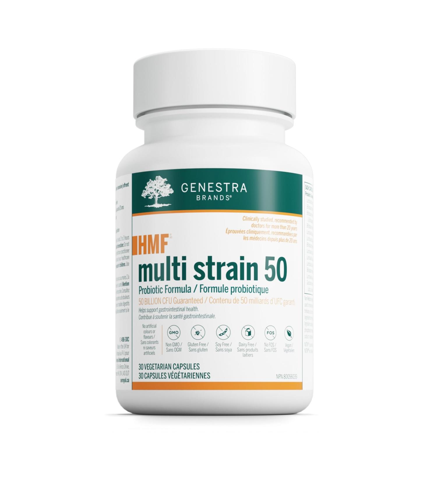 Genestra Brands - HMF Multi Strain 50-15 Strain Probiotic to Support Sastrointestinal Health - 30 Capsules - Buy Online on GoSupps.com