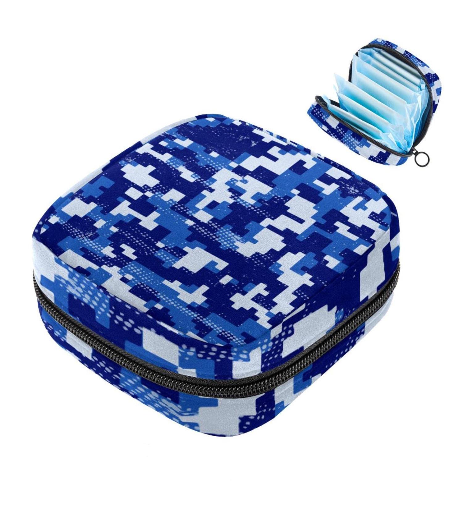 Women s Bands Storage Bag | Menstrual Cup Pocket | Travel Makeup Organizer | Large Capacity Camo Blue Military Color - Buy Online on GoSupps.com