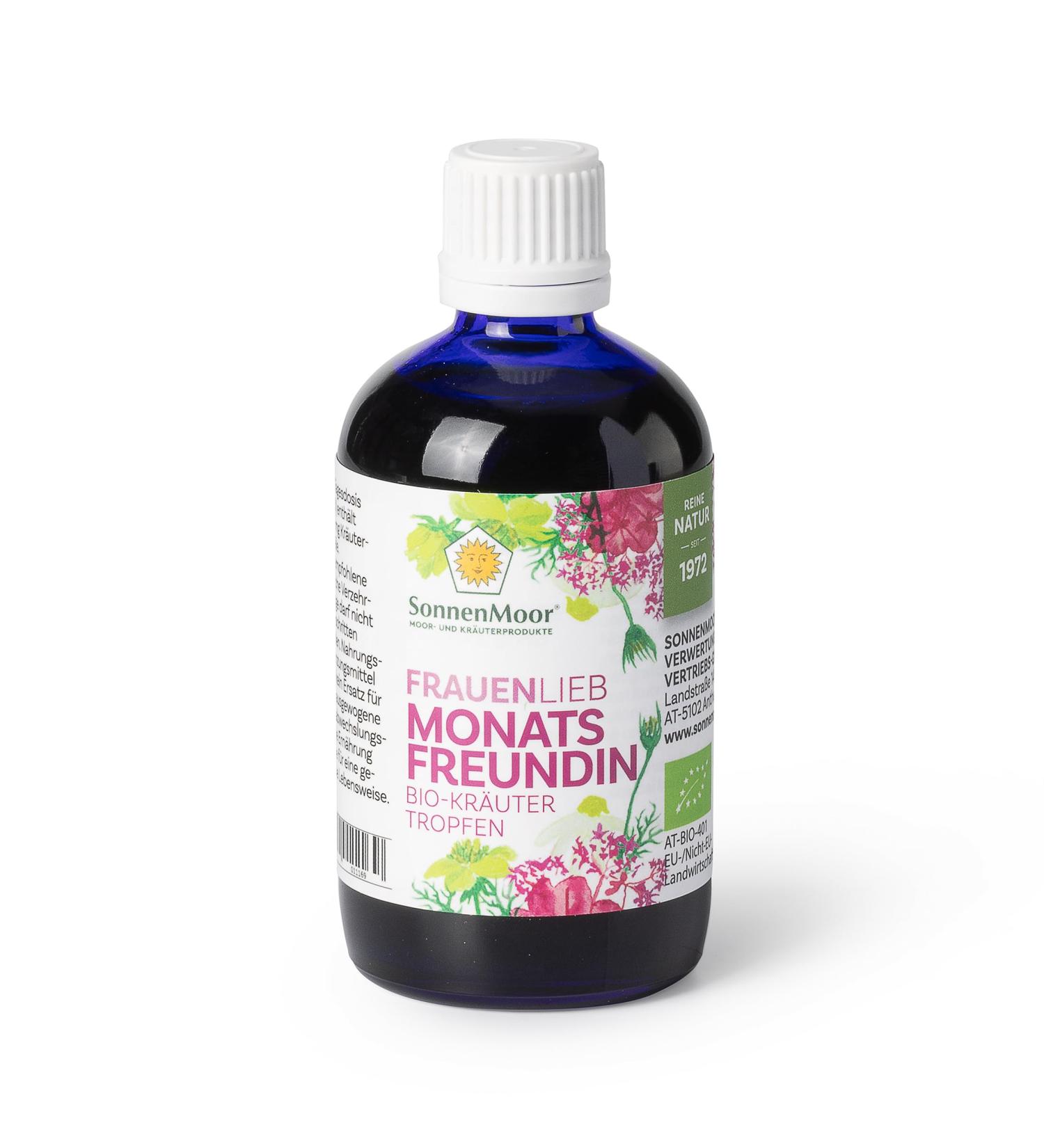 SonnenMoor Frauenlieb monthly girlfriend 100 ml organic herbal drops provide natural support on cramping regular days - Buy Online on GoSupps.com