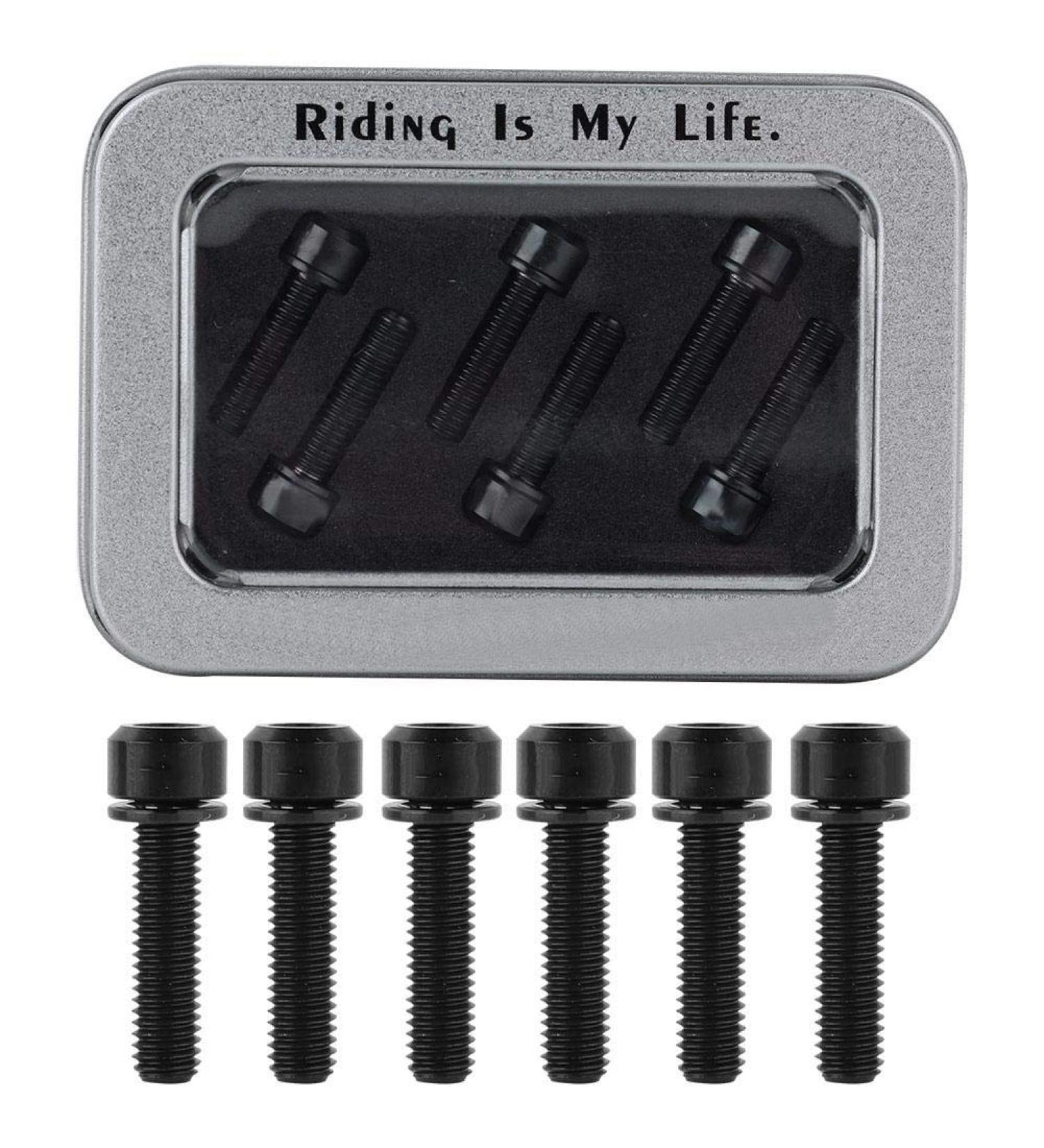 Keenso M5x20mm Titanium Alloy Stem Bolt - 6Pcs Black, for Mountain Bike Repair - Buy Online on GoSupps.com