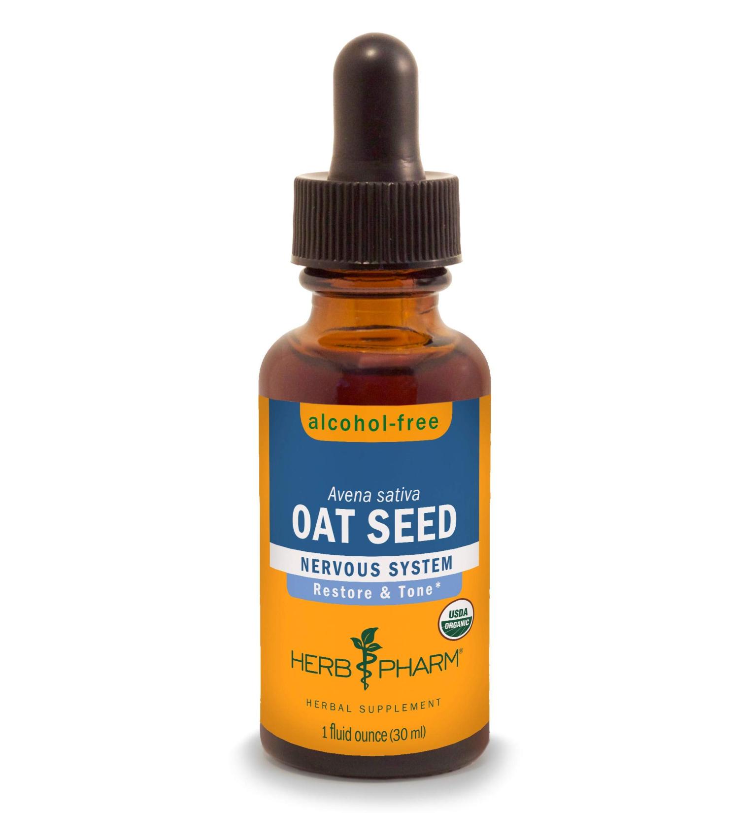 Herb Pharm Organic Alcohol-Free Oat Seed Glycerite - 1 Fl Oz - Nervous System Support - Buy Online on GoSupps.com