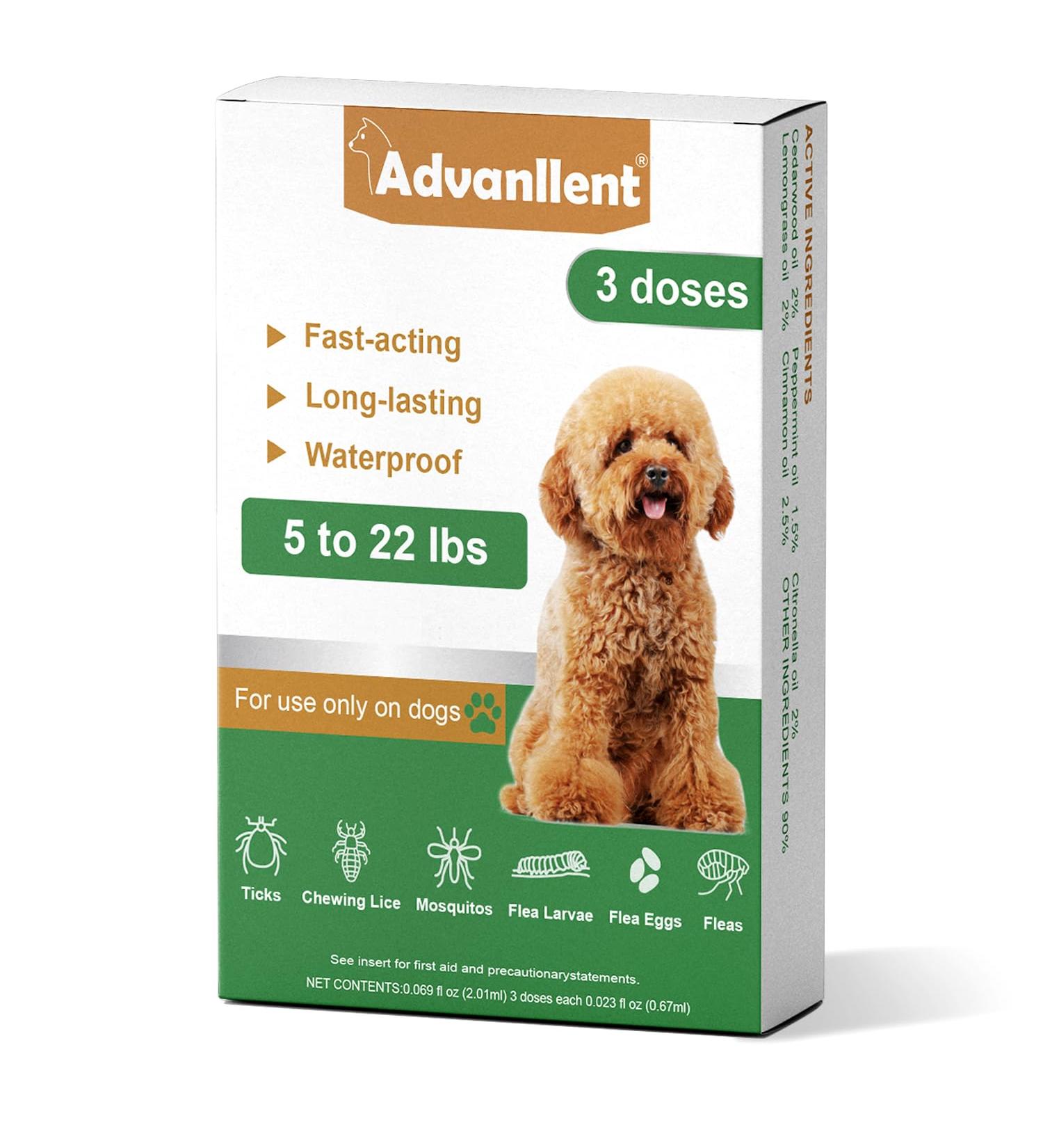 Natural Spot on Flea and Tick Treatment for Small Dogs - Fast Acting & Waterproof - 3 Pipettes - Buy Online on GoSupps.com