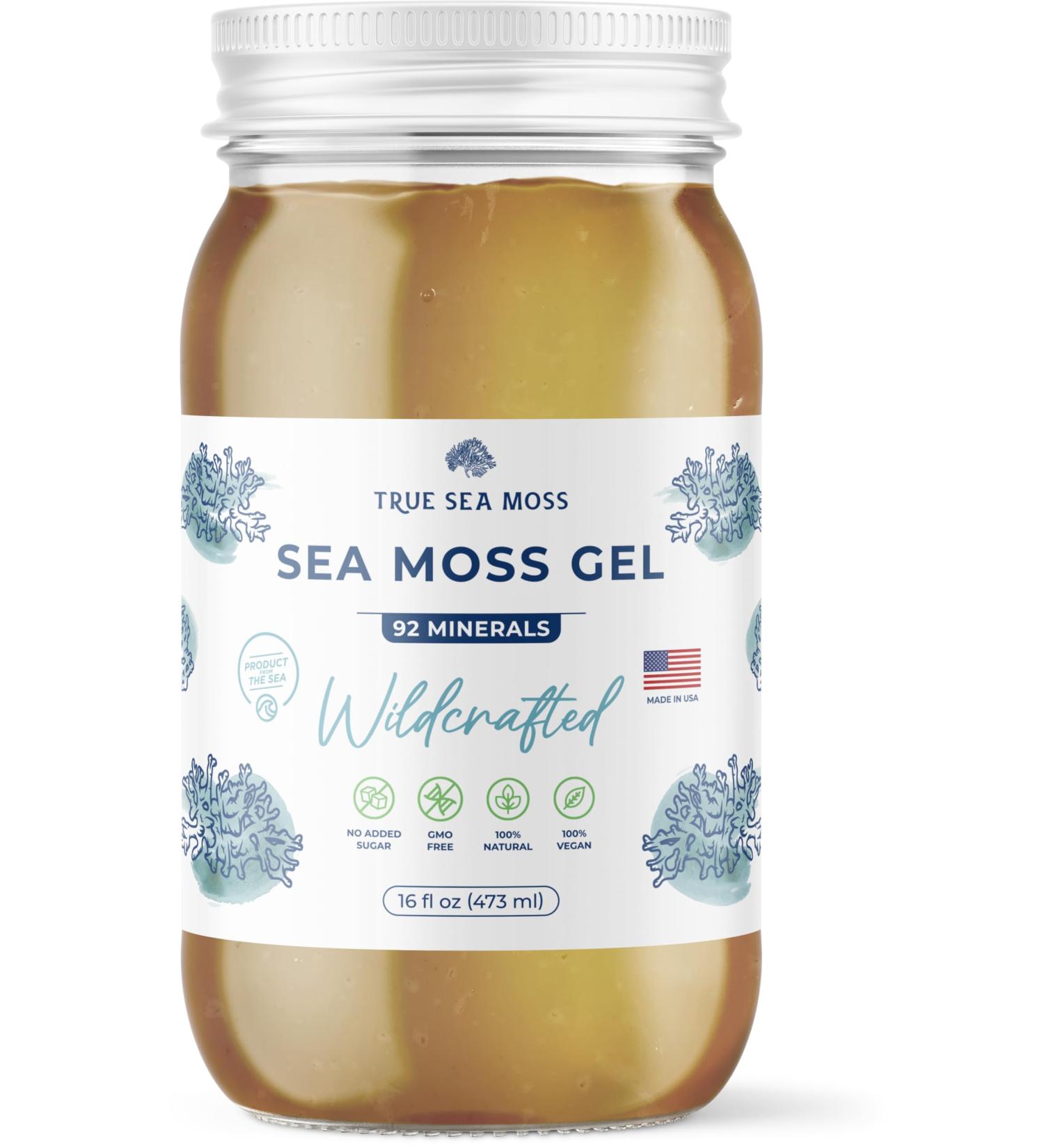 TrueSeaMoss Sea Moss Gel - Alternative Form of Sea Moss - Wildcrafted Irish Sea Moss Gel - Sea Moss Gel Organic Raw - Made in the USA - Wildcrafted Sea Moss Gel 473ml (16 Fl Oz) - Buy Online on GoSupps.com
