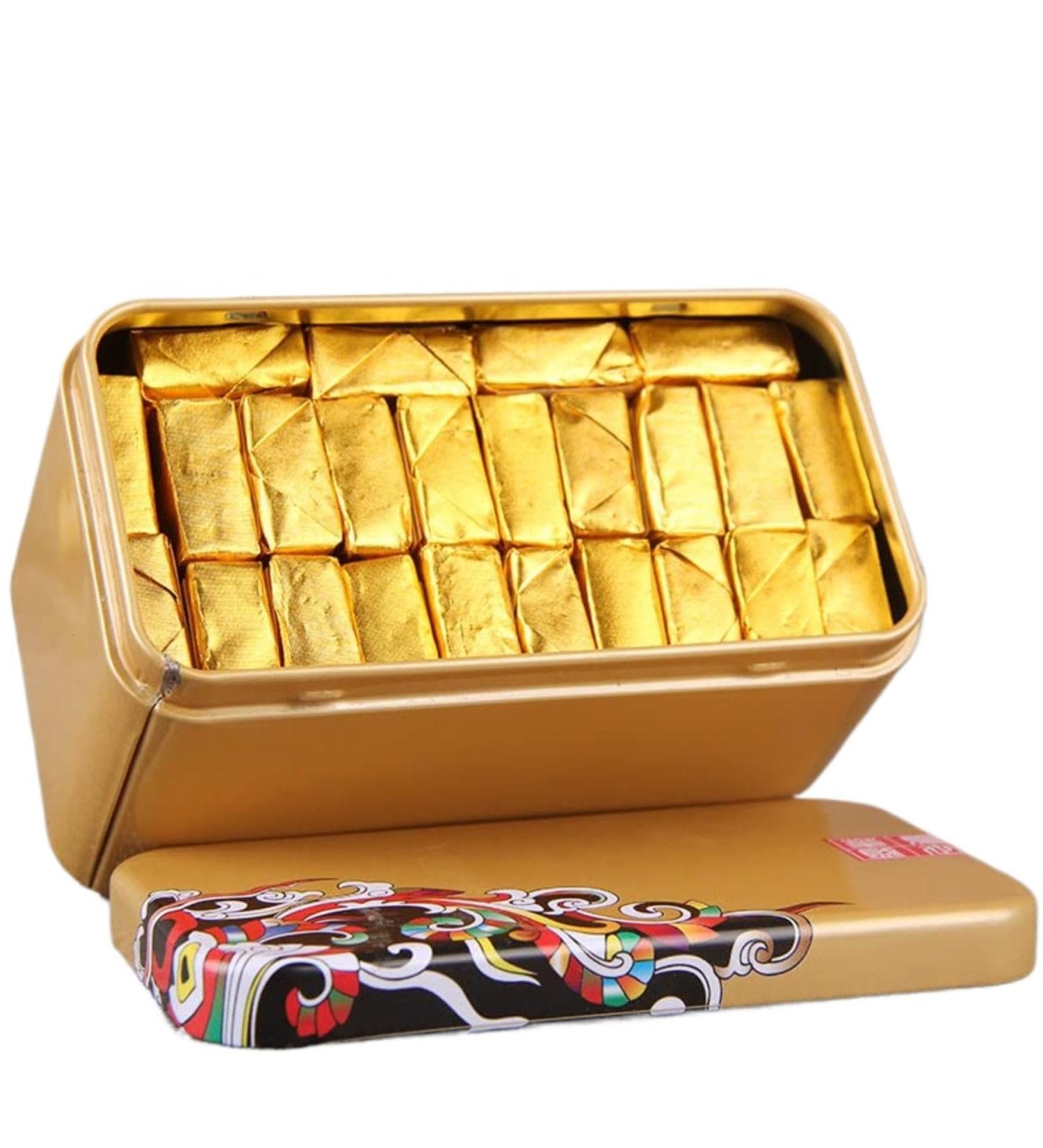 HQZM Yunnan Puer Small Golden Tea Stone Mature Puer Small Tea 250gbox Mature Puerh Black Tea - Buy Online on GoSupps.com