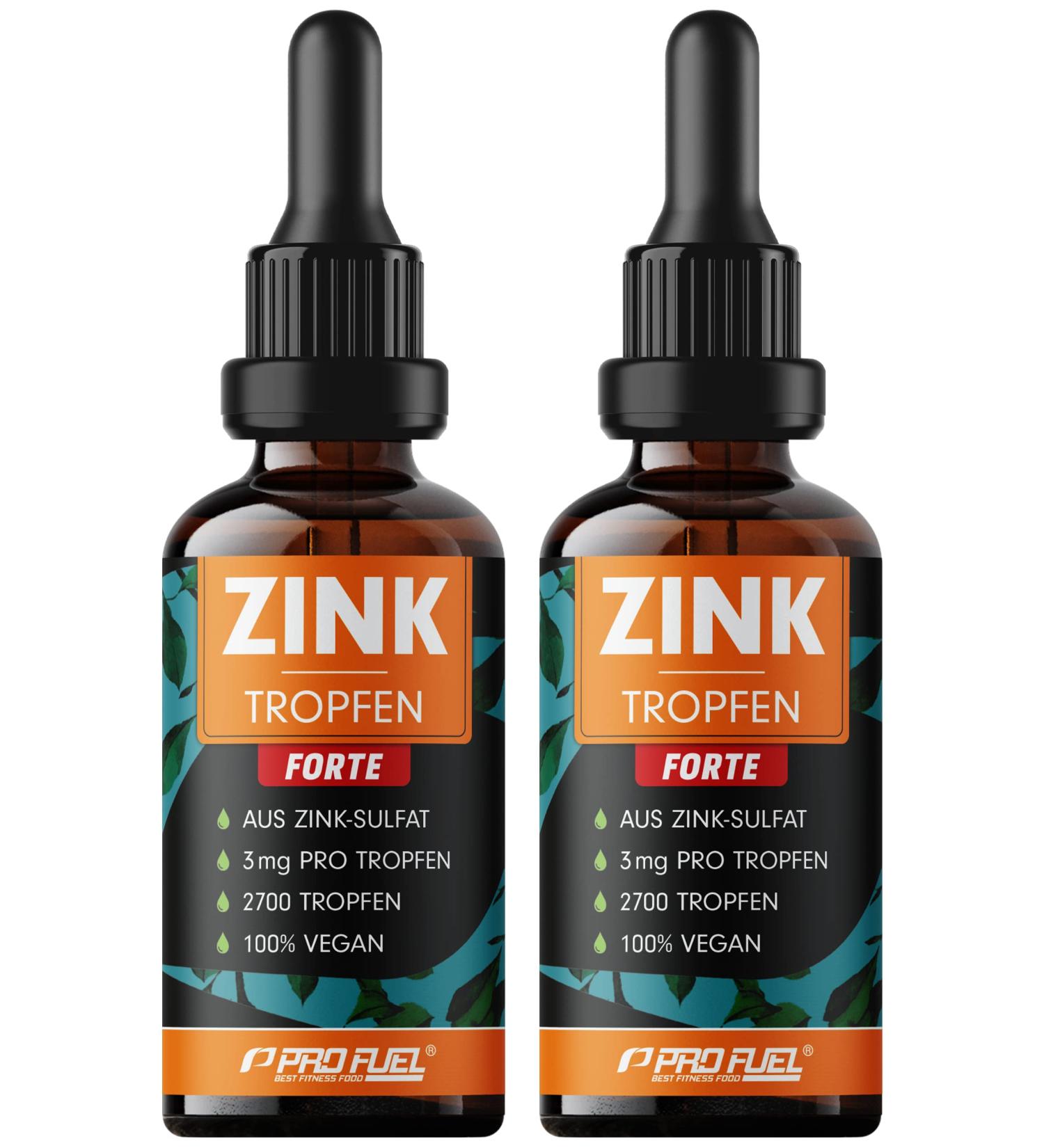 Zinc Drop Forte 2x100ml - 5400 Drops 3mg Ionic Zinc per Drop High Bioavailability Vegan Alcohol-Free 670 Applications - Shop Now! - Buy Online on GoSupps.com
