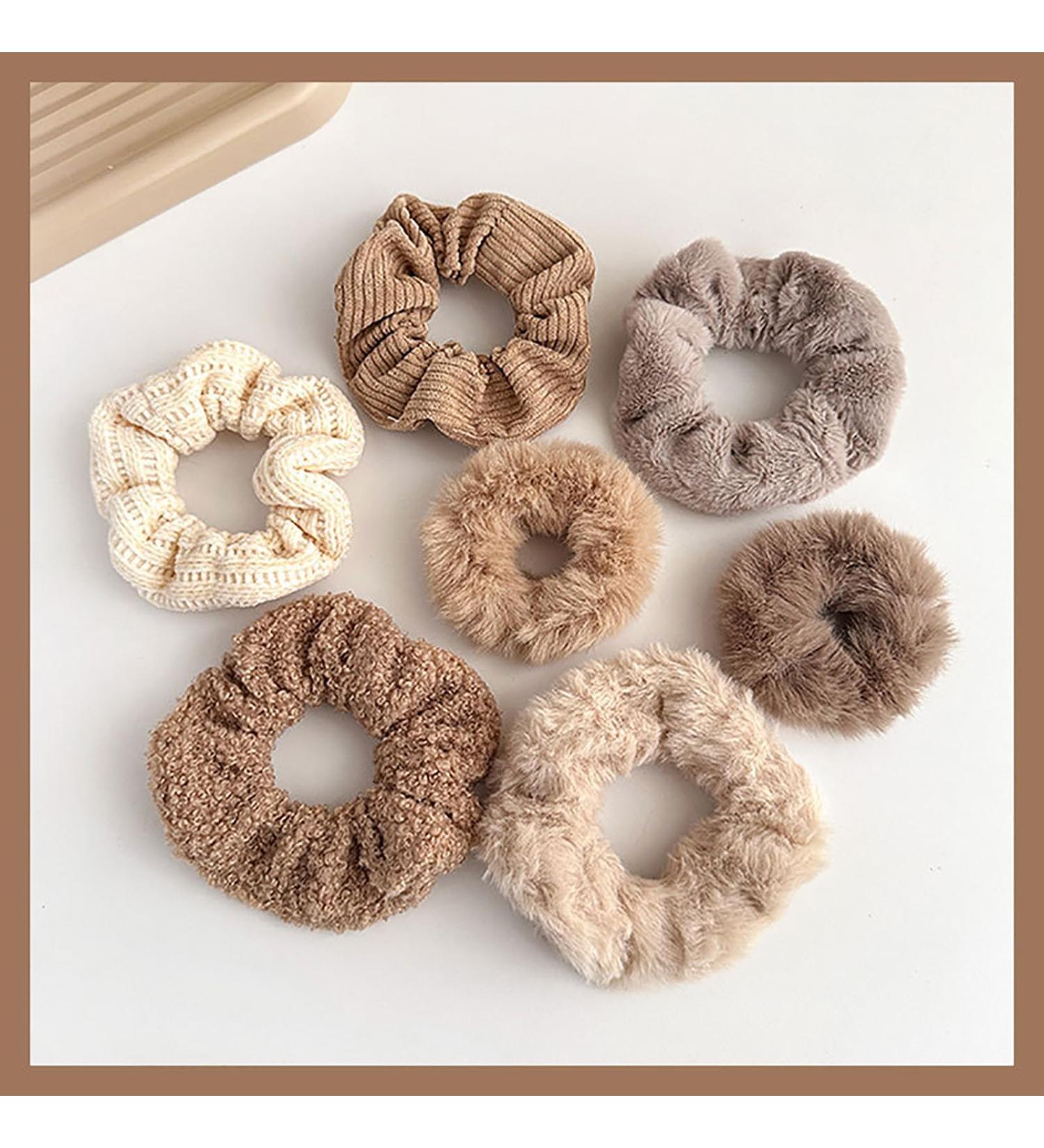 7 pieces Hair Scrunchies Set Solid Color Elastic Bands for Frizz Prevention and Stylish Hair Ties Accessories for Women and Girls - Buy Online on GoSupps.com