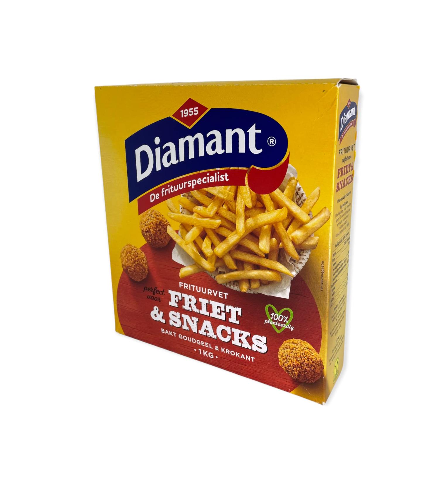 Diamant Vegetable frying fat for crispy French fries from Holland 2 kg (8x 250g packs)