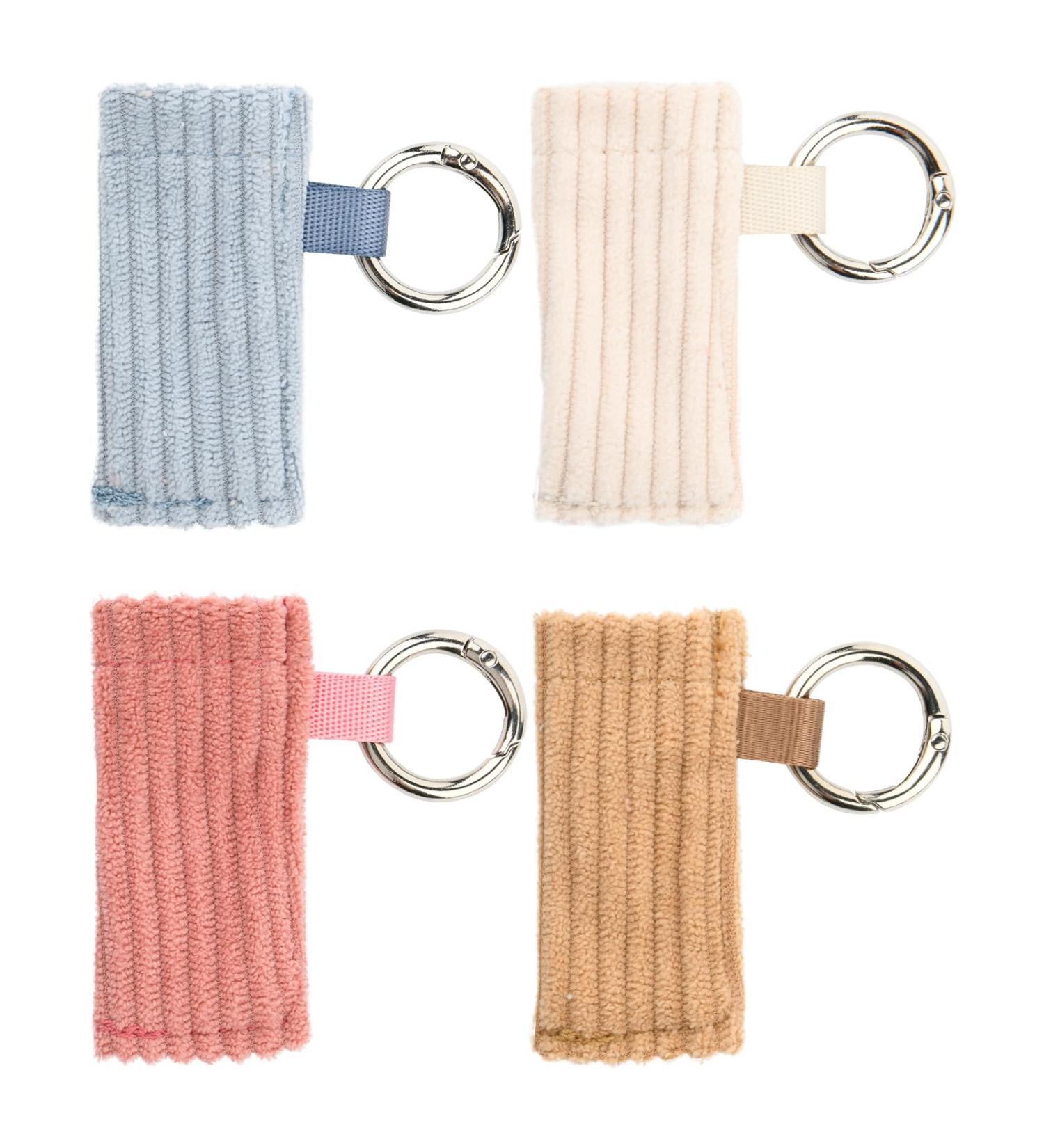 Beautyflier Chapstick Holder Keychain & Lip Balm Sleeve - Corduroy Lip Gloss Tube Holder for Burt's Bees & Olbas Inhaler - Perfect Gift for Women (4pcs - Buy Online on GoSupps.com