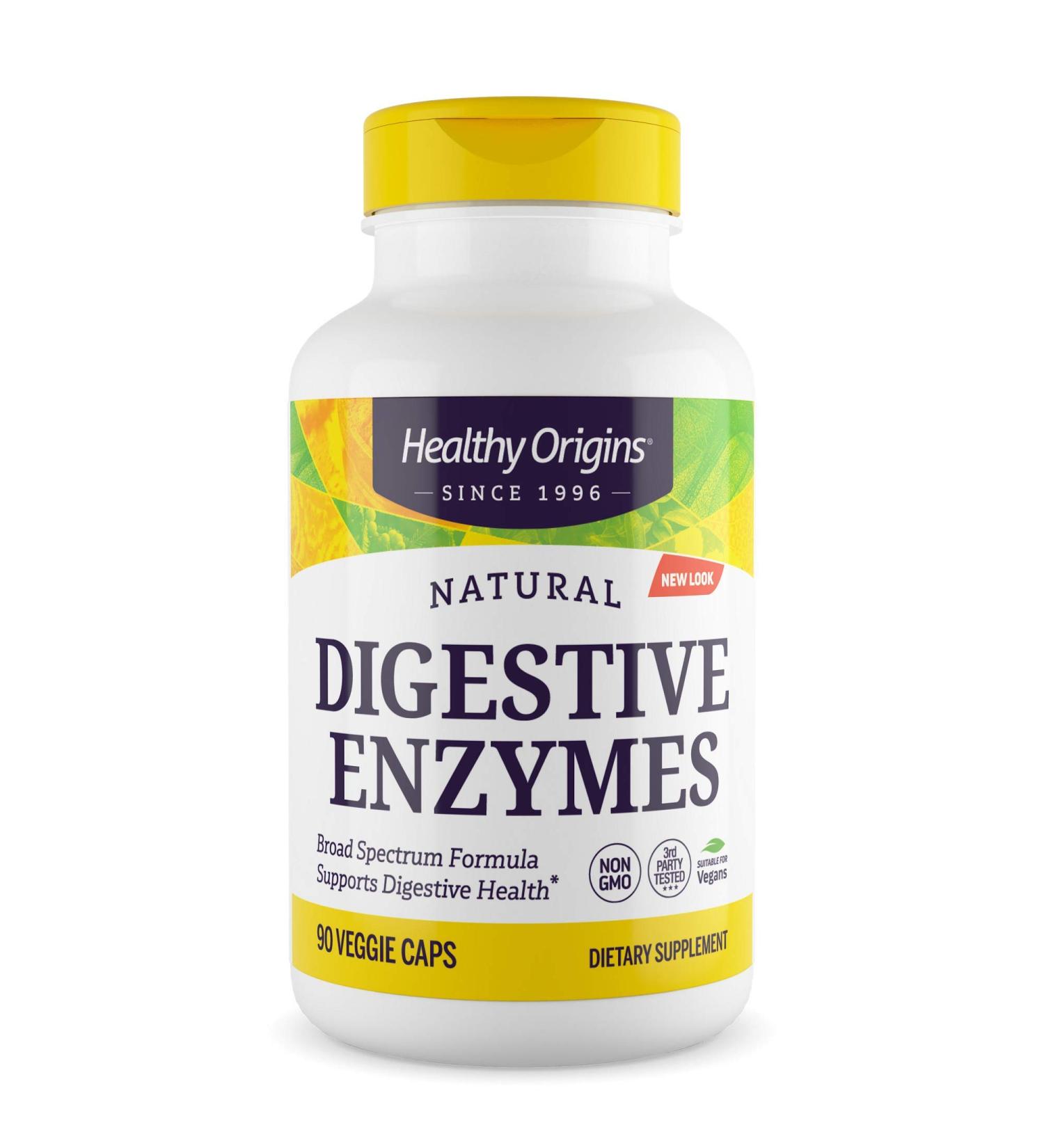 Healthy Origins Digestive Enzymes - Broad Spectrum Veg Capsules (90 Count) for Optimal Gut Health - Buy Online on GoSupps.com