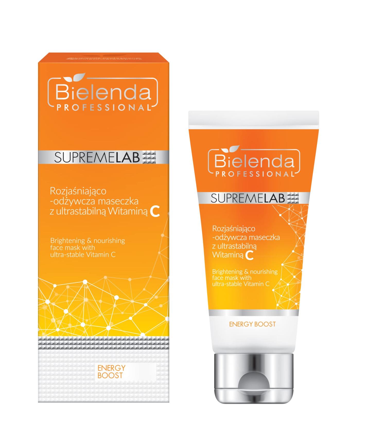 Bielenda Professional Supremelab Energy Boost Brightening Mask - Nourishing Formula with Ultra-Stable Vitamin C 70ml | International Shipping Available - Buy Online on GoSupps.com