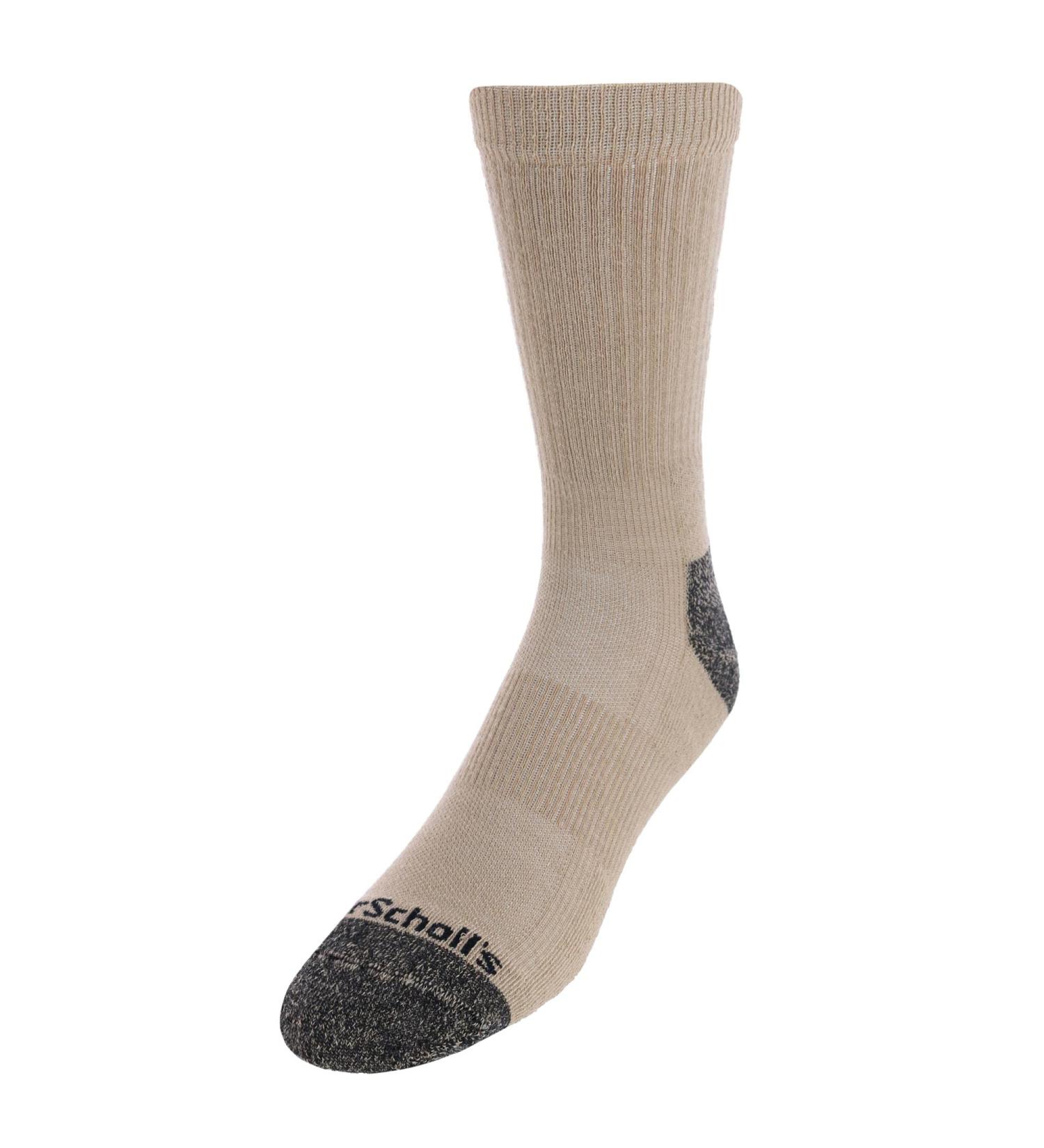 Dr. Scholl's Men's Crew Compression Work Socks (2 Pair Pack) One Size Khaki