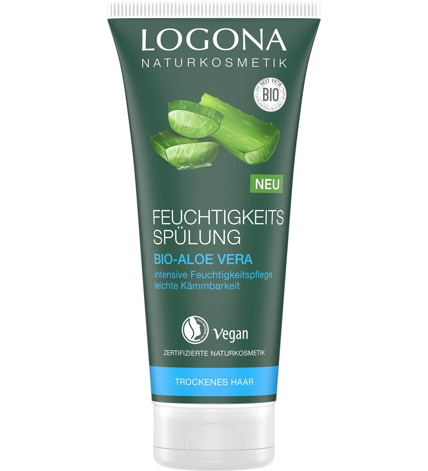 Logona Natural Cosmetics Moisture Rinse Bio-Aloe Vera | Vegan Conditioner for Dry Hair | Intense Moisture & Improved Combability | 200ml - Buy Online on GoSupps.com