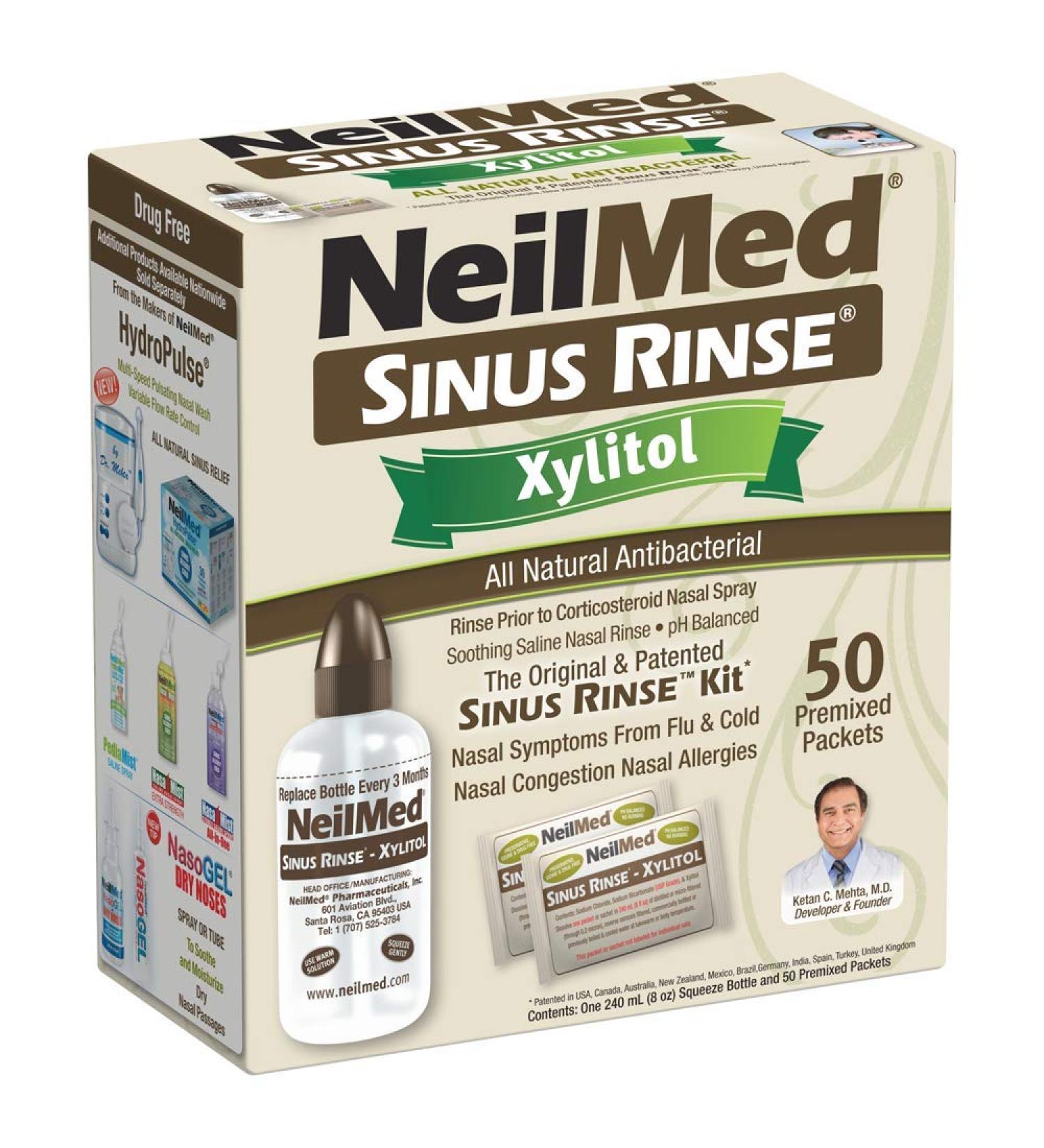 NeilMed Sinus Rinse Kit with Xylitol 50 Count - Pack of 1 - Buy Online on GoSupps.com