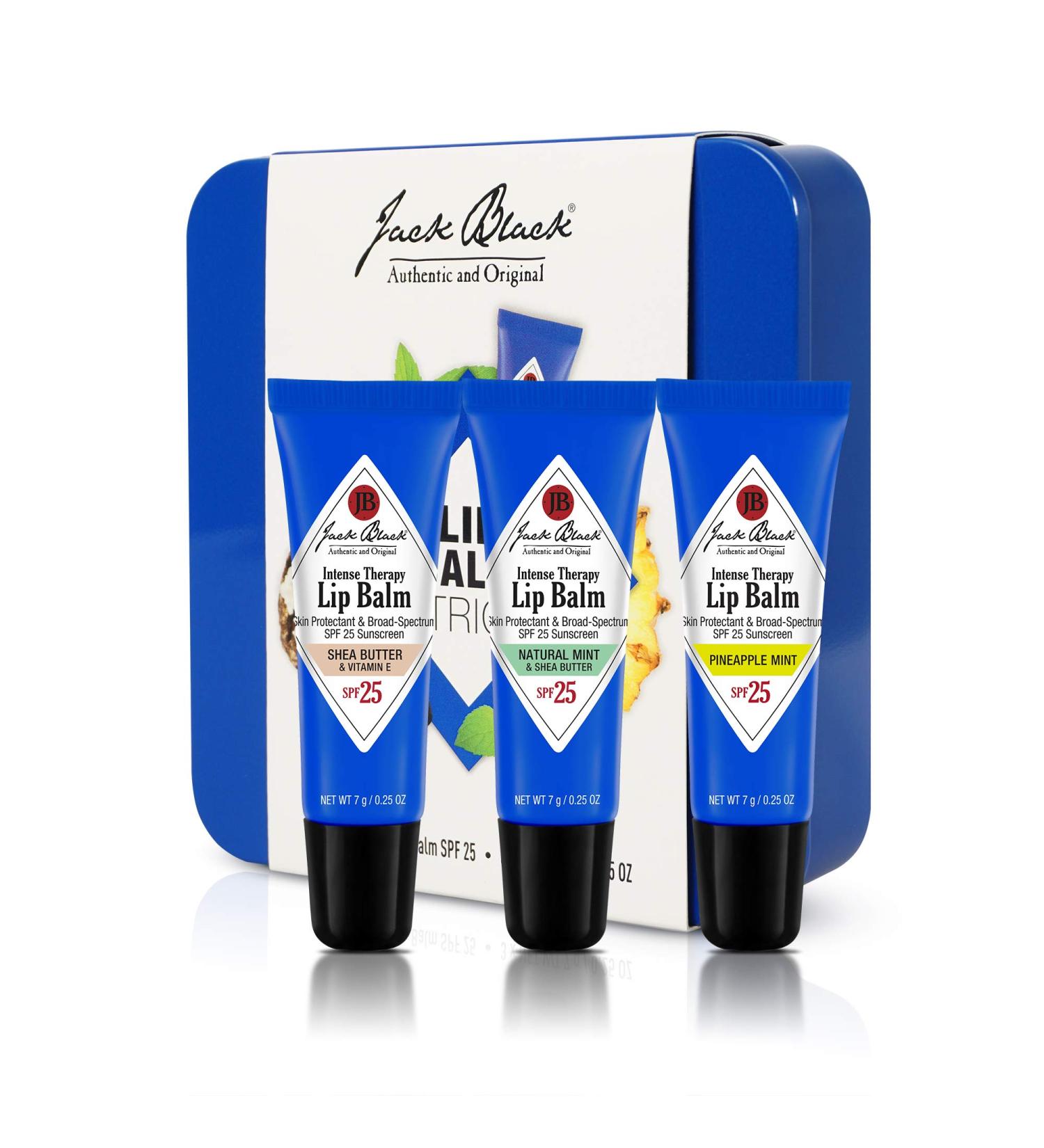Jack Black Intense Therapy Lip Balm 0.25-Oz. SPF 25 Sun Protection Lip Moisturizer Hydrating Lip Balm with SPF Lip Sunscreen Variety Pack Trio 0.25 Ounce (Pack of 3) - Buy Online on GoSupps.com