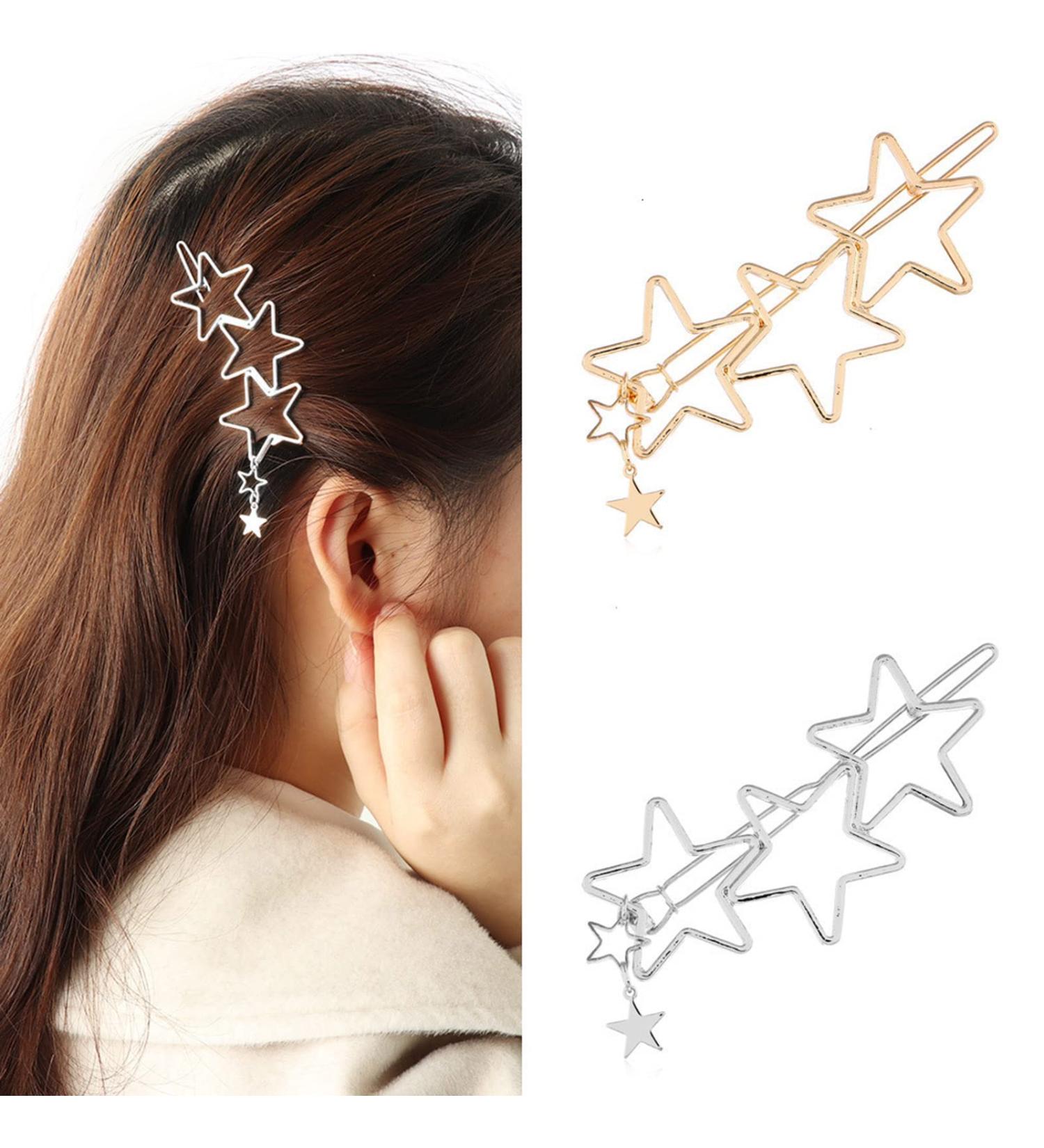 Aneneiceera Hollow Out Star Hair Clip Silver Hair Clip Tassel Hairpin Headpiece Decorative Hair Pins Headpiece Bridal Hair Accessories for Women and Girls (Silver) - Buy Online on GoSupps.com