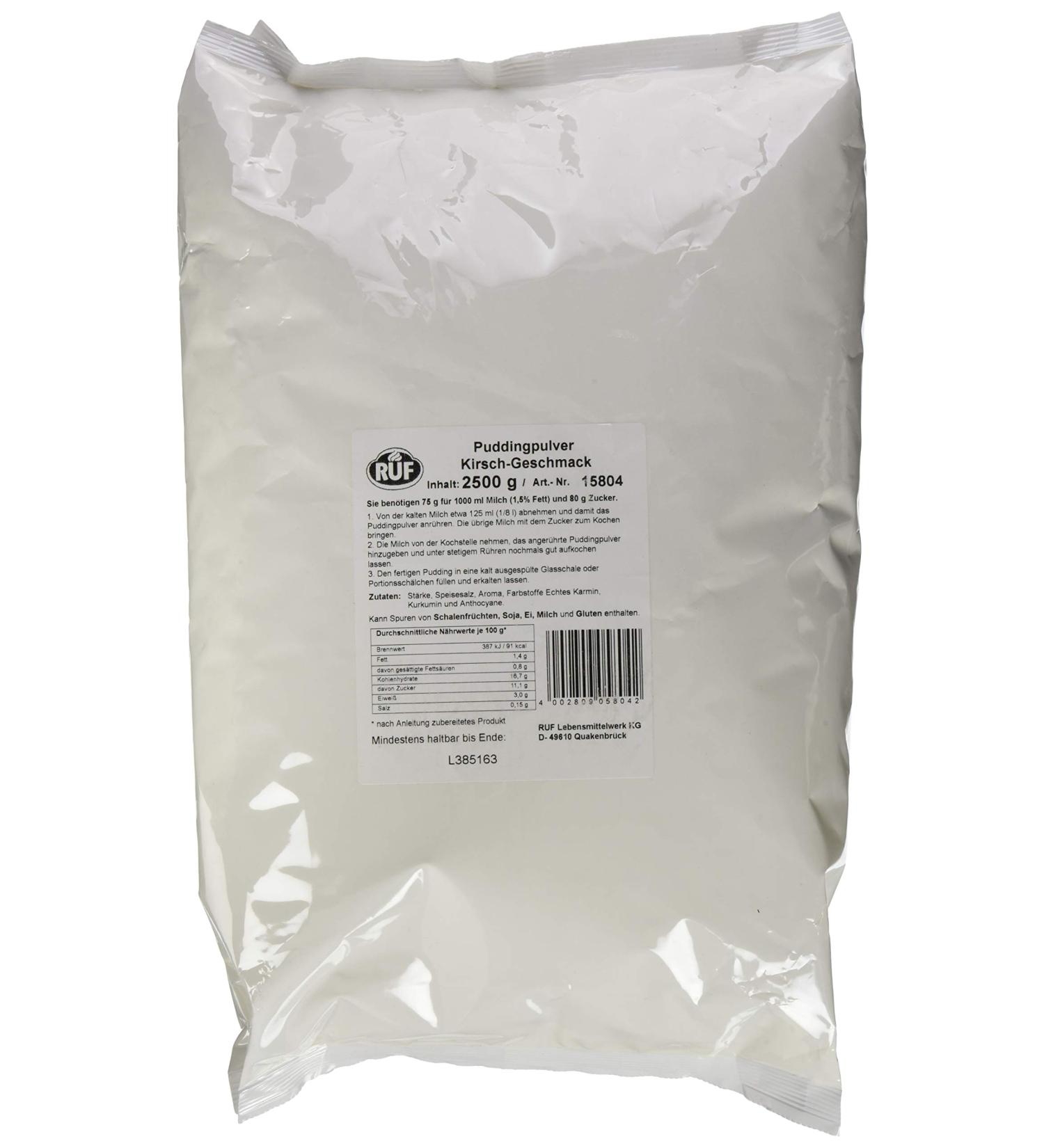 Ruf Kirschpudding Powder 2500g - Sugar-Free Fruity Pudding for Cooking | Bulk Storage for Canteens & Restaurants - International Shipping Available - Buy Online on GoSupps.com