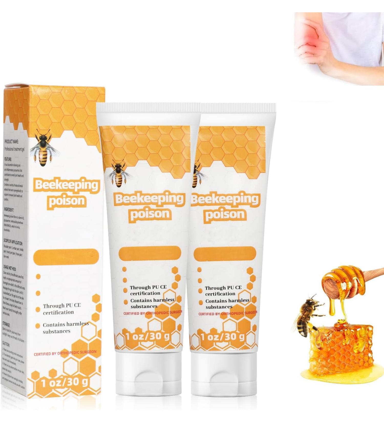 New Bee Venom Gel & Extract - Herbal Honey Gel Cream for All Skin Types (30ml x 2) | Joint Support & Skin Care - Buy Online on GoSupps.com