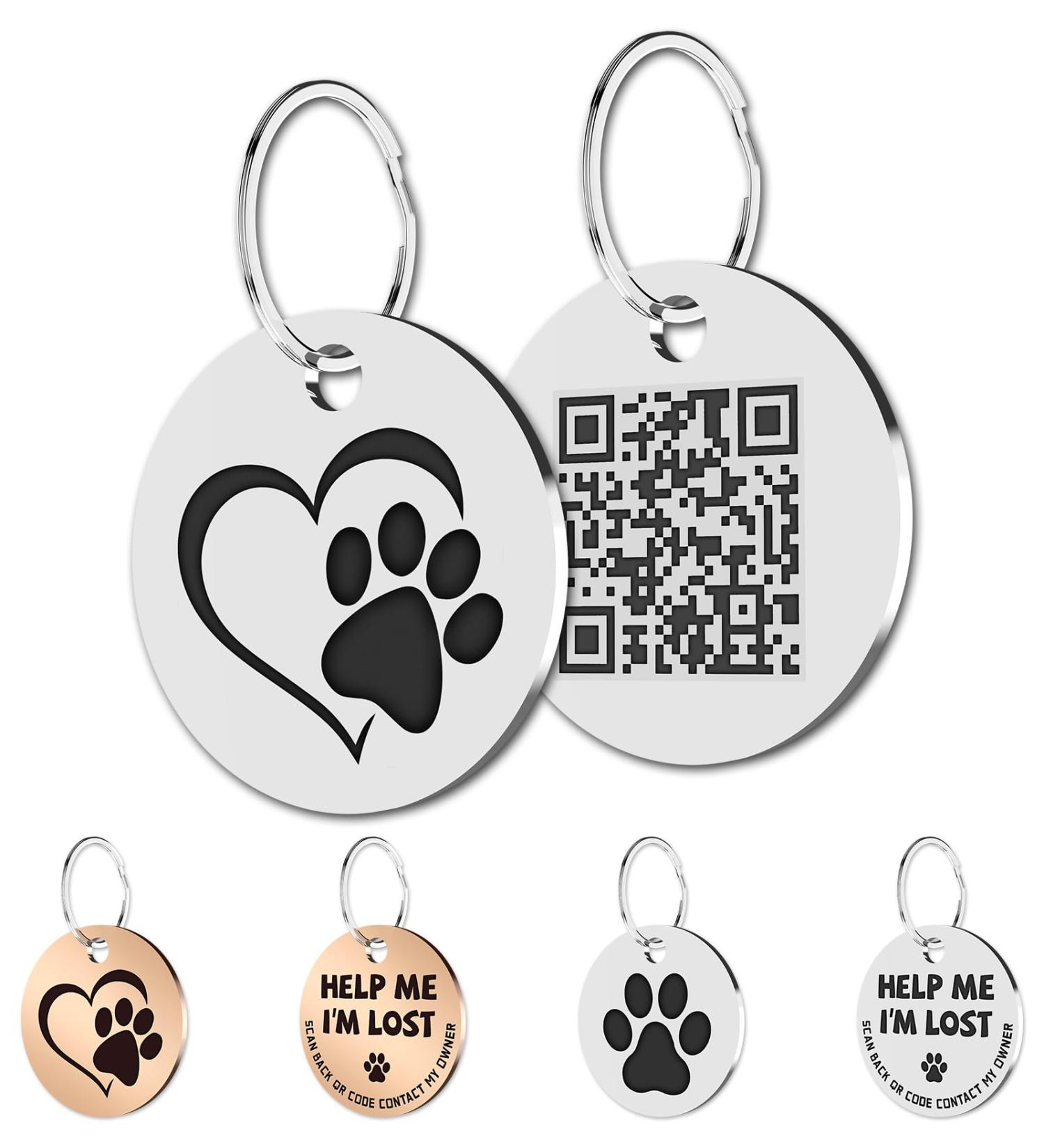 Buy MyLuckytag Stainless Steel Cat QR Code Tags - Pet Profile Location Tracking & Email Alerts - Silver - Buy Online on GoSupps.com