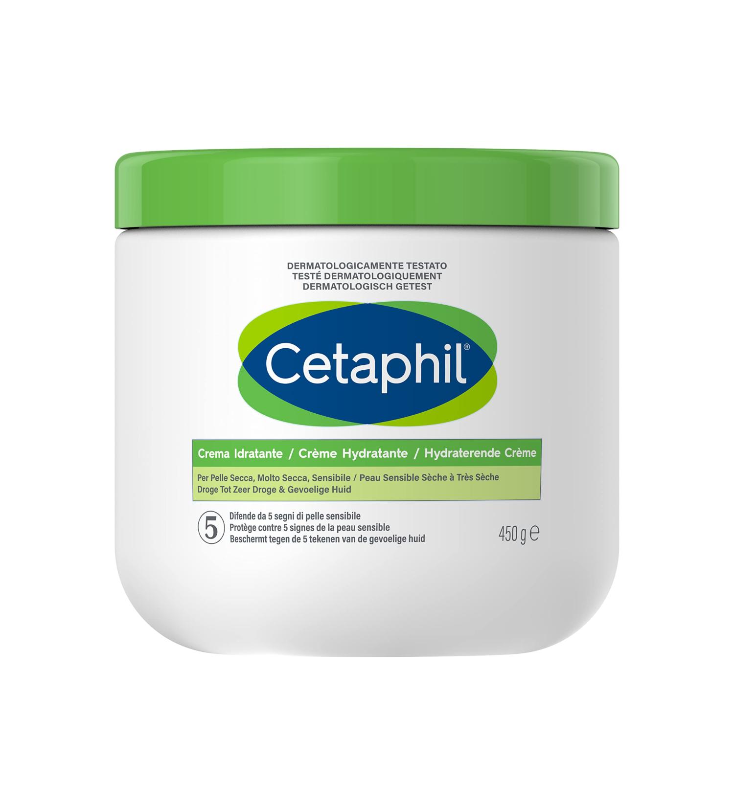 Cetaphil Moisturizing Face & Body Cream 450g | Dry Skin Relief Sensitive Formula 48-Hour Hydration Perfume-Free - Buy Online on GoSupps.com