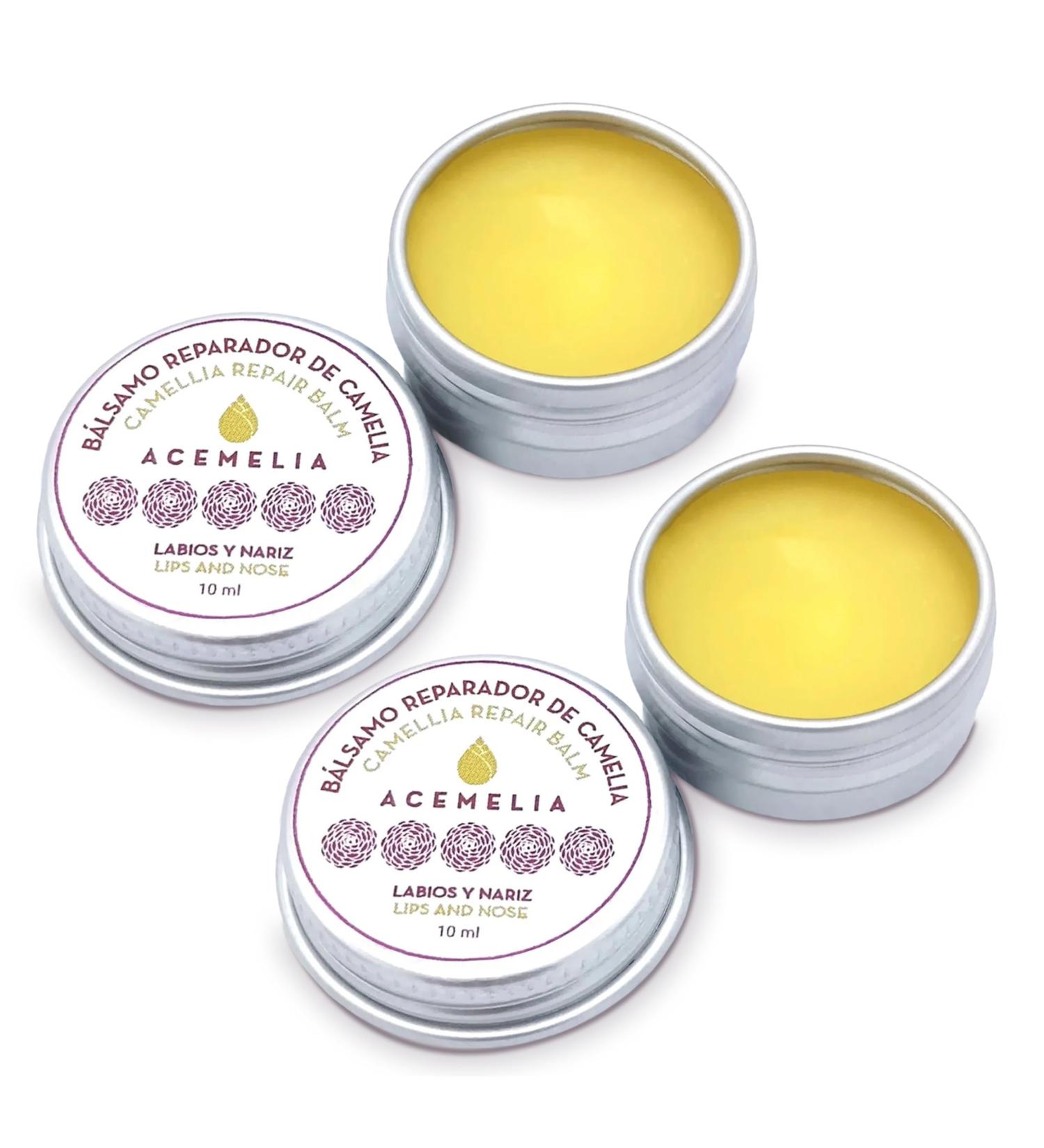 Camelia Cosmetiques SL ACEMELIA 2Pack Repairing Lip Balms 2 x 10 ml Nose and Lips Intense Recovery and Hydration for Dry and Cracked Lips Protection Against Cold and Wind Vegan - Buy Online on GoSupps.com