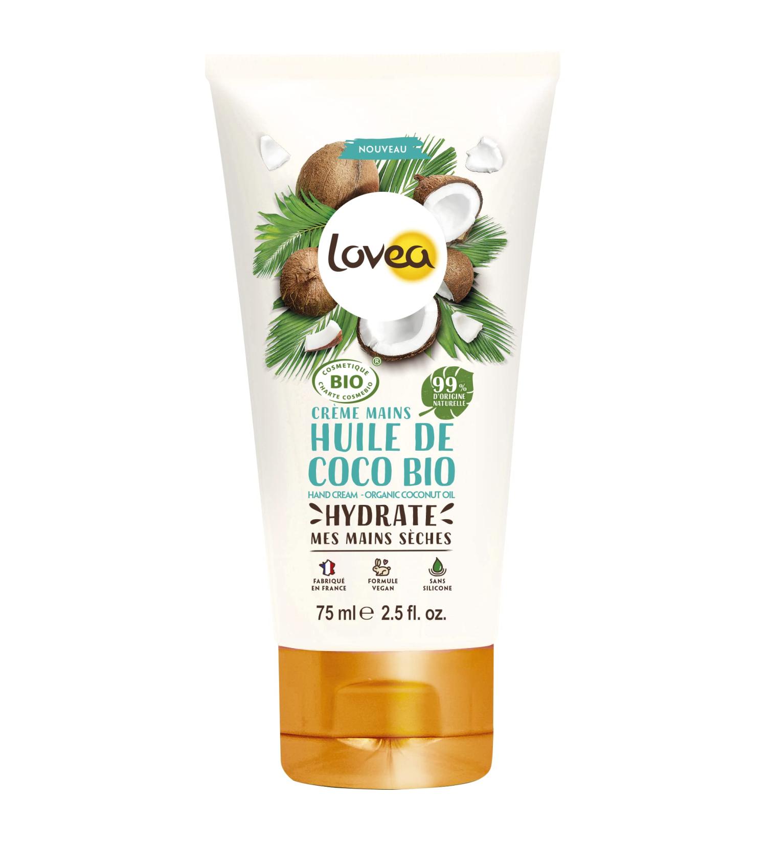  Lovea LOVEA - Hand Cream - Organic Coconut Oil - Moisturizes Smooths & Softens - For Dry Skin - 99% Natural Origin - Silicone Free - Vegan - Certified Organic - Made in France - 75 ml - Buy Online on GoSupps.com