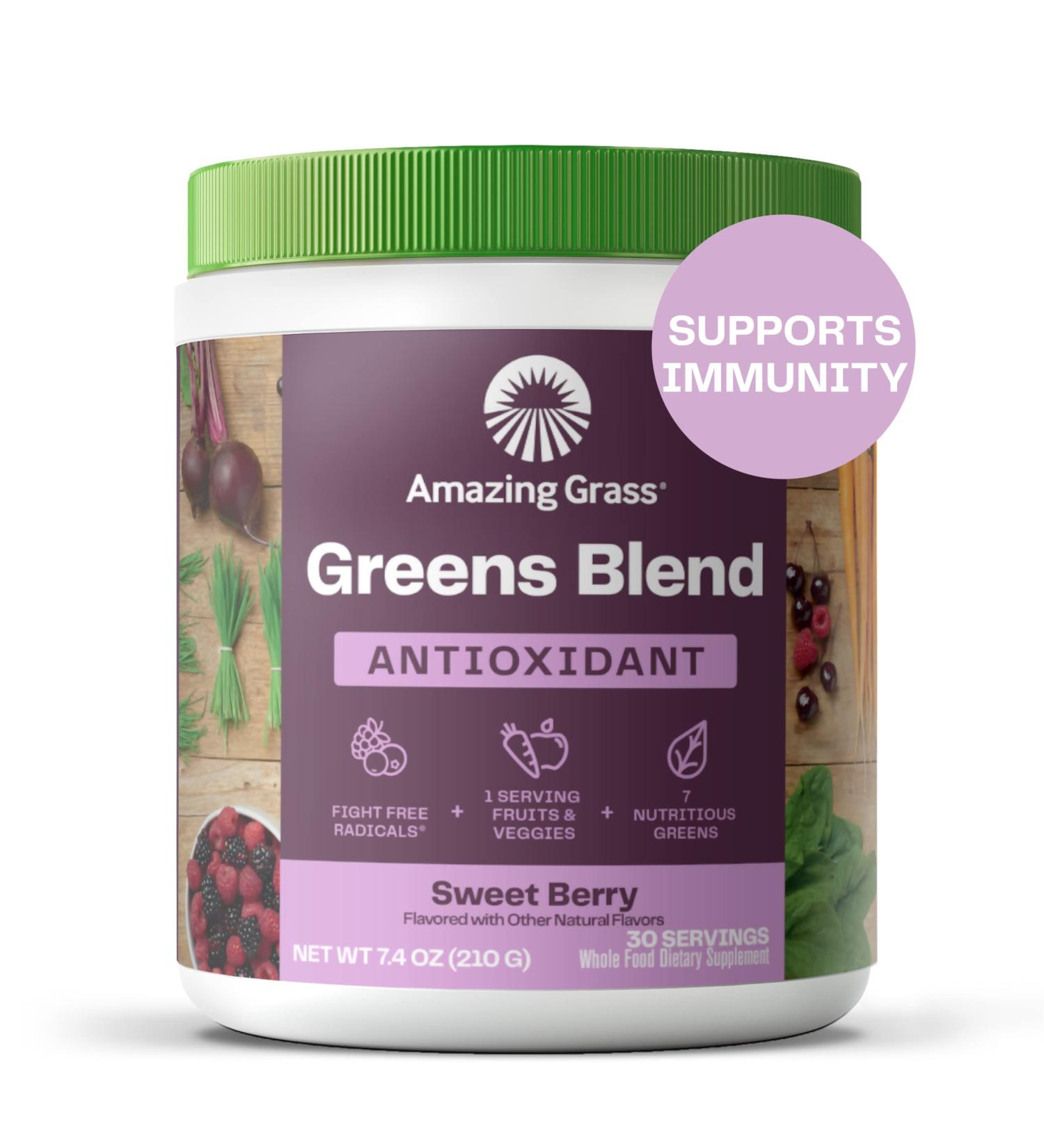 Buy Amazing Grass Greens Blend Antioxidant Super Greens Powder with Spirulina - 30 Servings - Buy Online on GoSupps.com