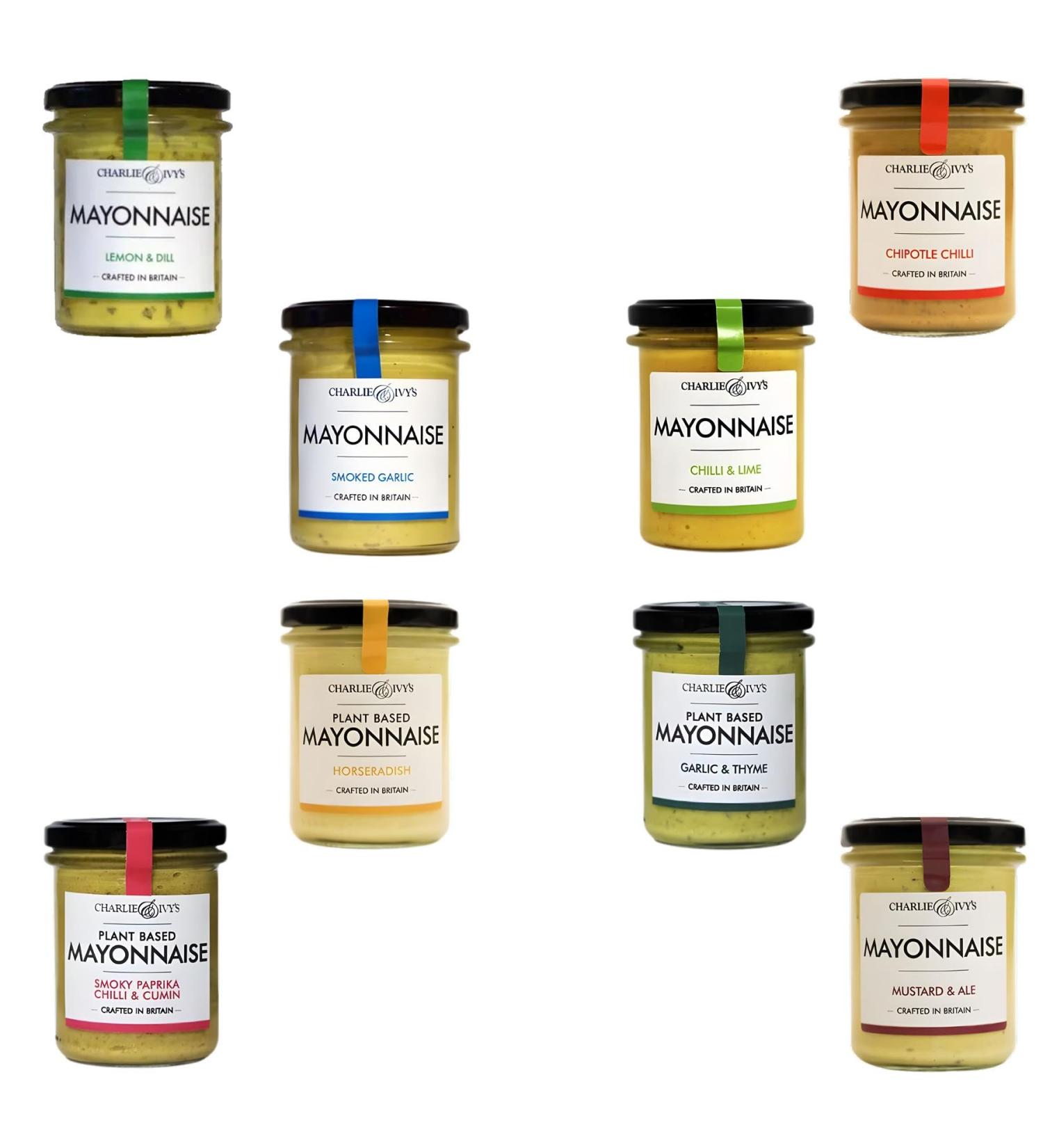 Charlie & Ivys Mayonnaise Mustard Pick N Mix - Choose From 8 Flavors | Lemon & Dill Smoked Garlic Chilli - Lime Smoky Paprika - Cumin Horseradish | Pack of 4 X 190g - Buy Online on GoSupps.com