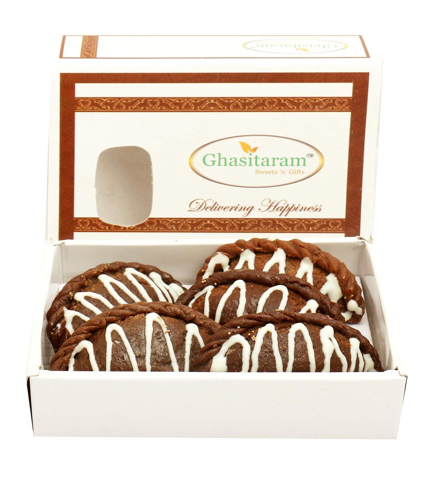 Ghasitaram Gifts Holi Sweets Holi Gifts Holi Hamper Chocolate Gujiya 200 GMS - Buy Online on GoSupps.com