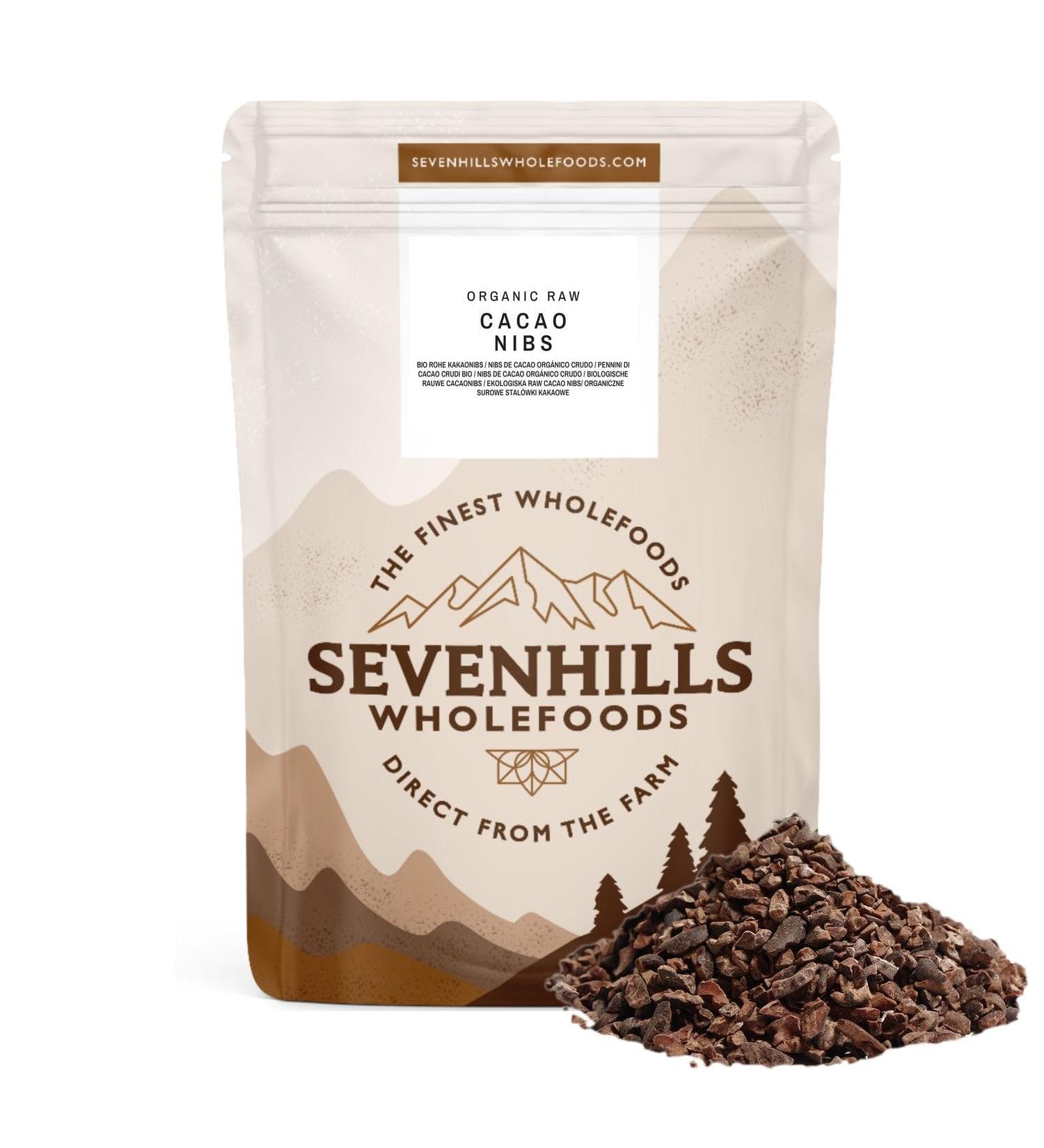 Sevenhills Wholefoods Organic Cacao Nibs Raw Peruvian 500g - Pack of 1 - Buy Online on GoSupps.com