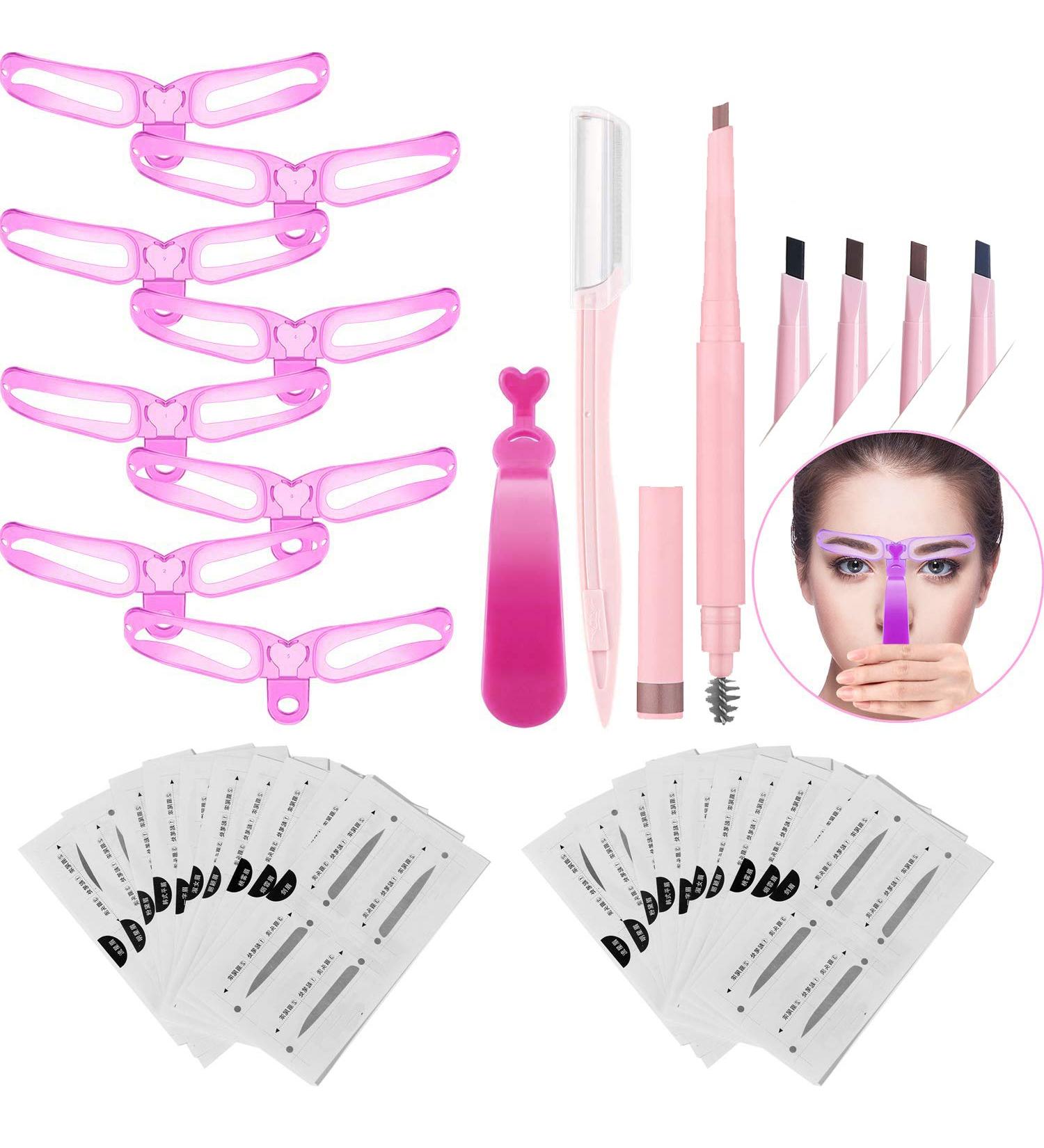 ANDERK Eyebrow Stencil 8 Styles Eyebrow Shapes Grooming Stencil Set of Eyebrow Drawing Guide Card Brow Shaping Template 5 Pieces Eyebrow Pencil Eyebrow Shaping Tool DIY Makeup Tools - Buy Online on GoSupps.com