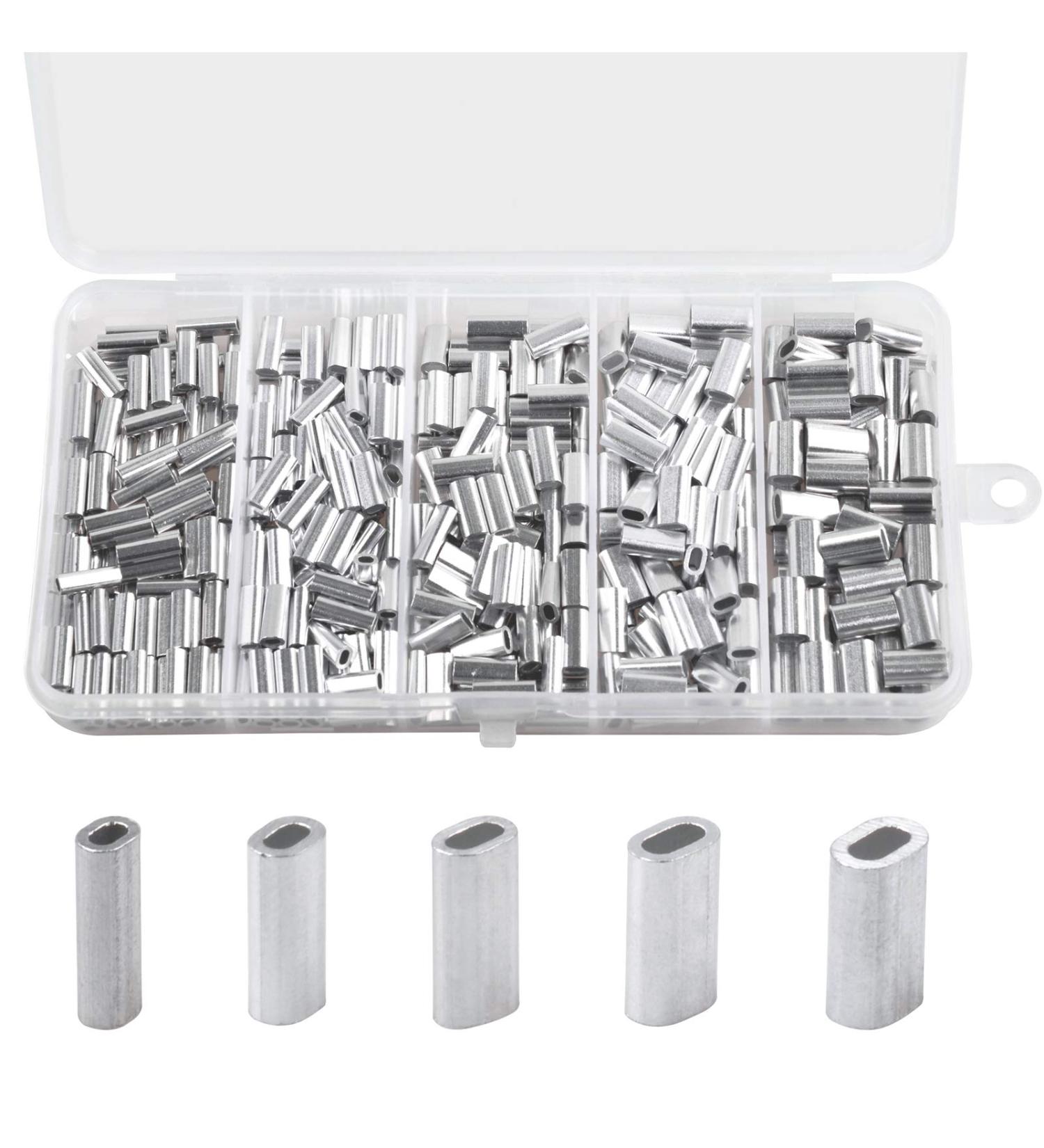 JSHANMEI Single Barrel Crimp Sleeves Aluminum Connector Kit 420PCS - Leader Rigging Fishing Line Tube Sleeves - Buy Online on GoSupps.com