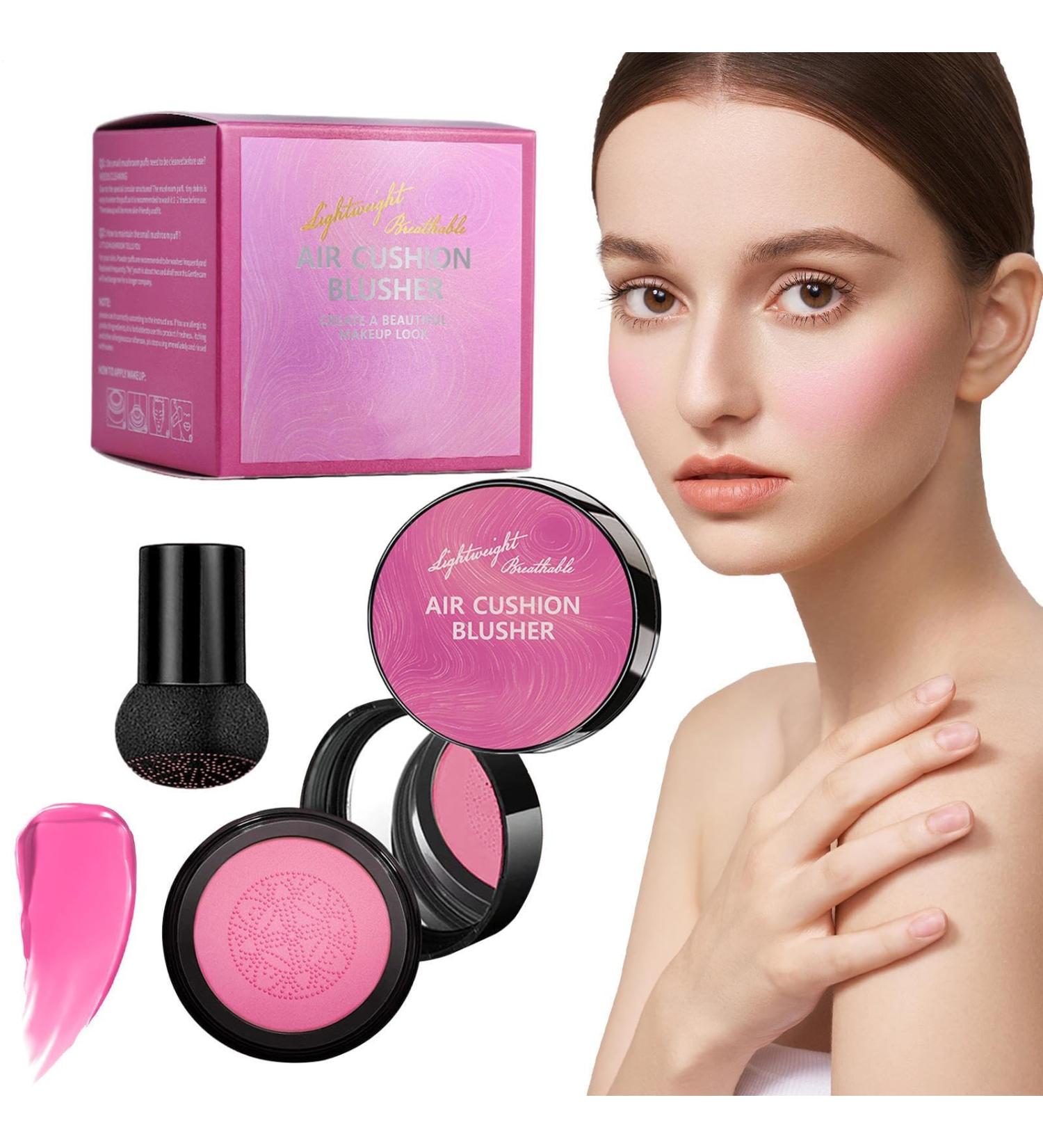 Blush for Cheeks Natural Blush with Mirror & Mushroom Applicator Silky Soft Cheek Tint with Mushroom Applicator for Radiant Finish - Buy Online on GoSupps.com