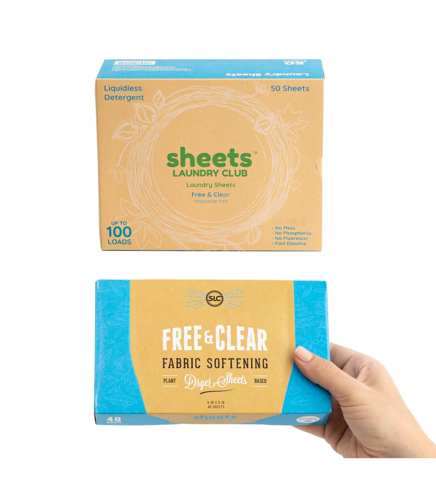 Sheets Laundry Club Free & Clear Laundry Detergent Sheets - Eco-Friendly Lightweight & Effective | Shop Internationally - Buy Online on GoSupps.com