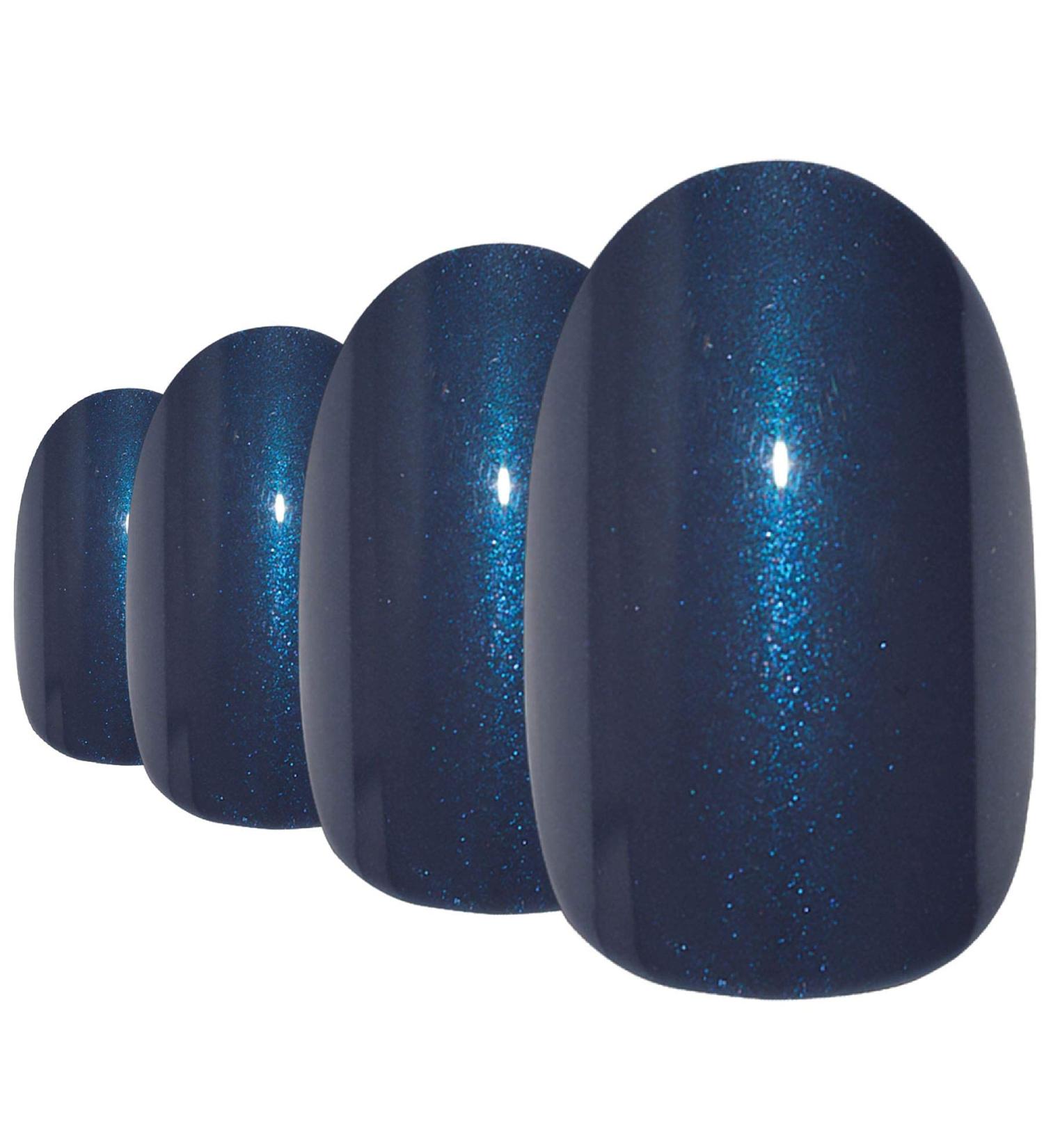 Buy False Nails Bling Art Grey Pearly Oval - 24 Medium Tips | High-Quality Artificial Nails for Elegant Nail Art - Buy Online on GoSupps.com