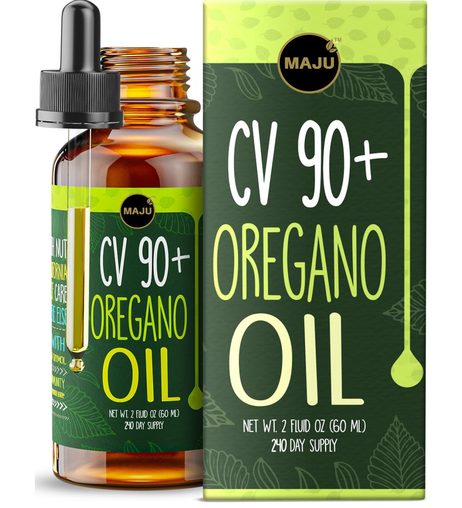 MAJU Oregano Oil Drops - Potent 90%+ Carvacrol (2 fl Oz) Wild Mediterranean Essential Oil of Oregano Liquid Aceite de Oregano Immune and Seasonal Support 2 Fl Oz (Pack of 1) - Buy Online on GoSupps.com