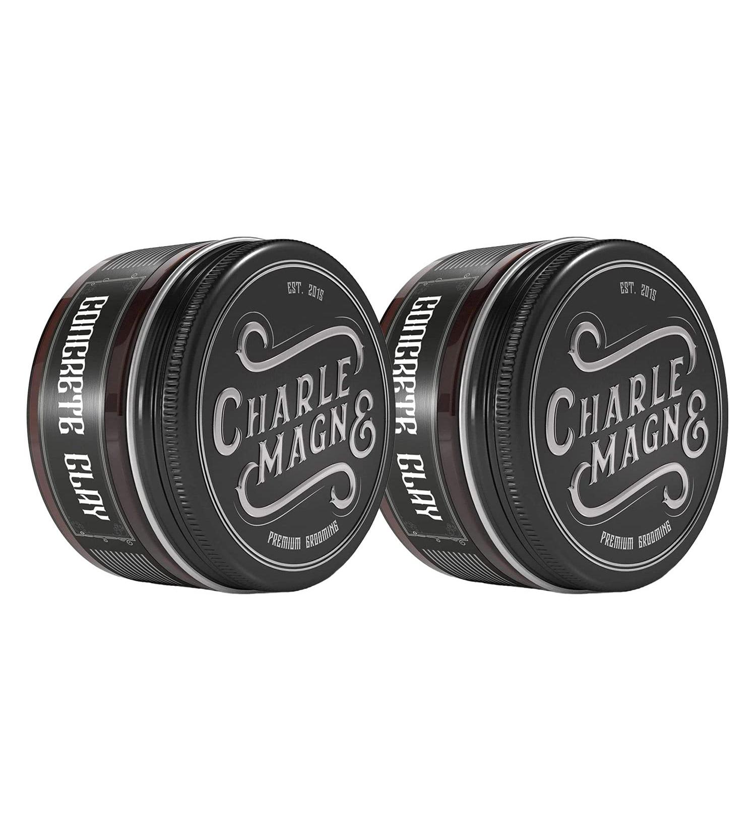Charlemagne Concrete Clay Hair Wax Set | Super Strong Hold Matt Finish | 100g Hair Clay Pomade for Men | Premium Hair Styling Cream - Buy Online on GoSupps.com