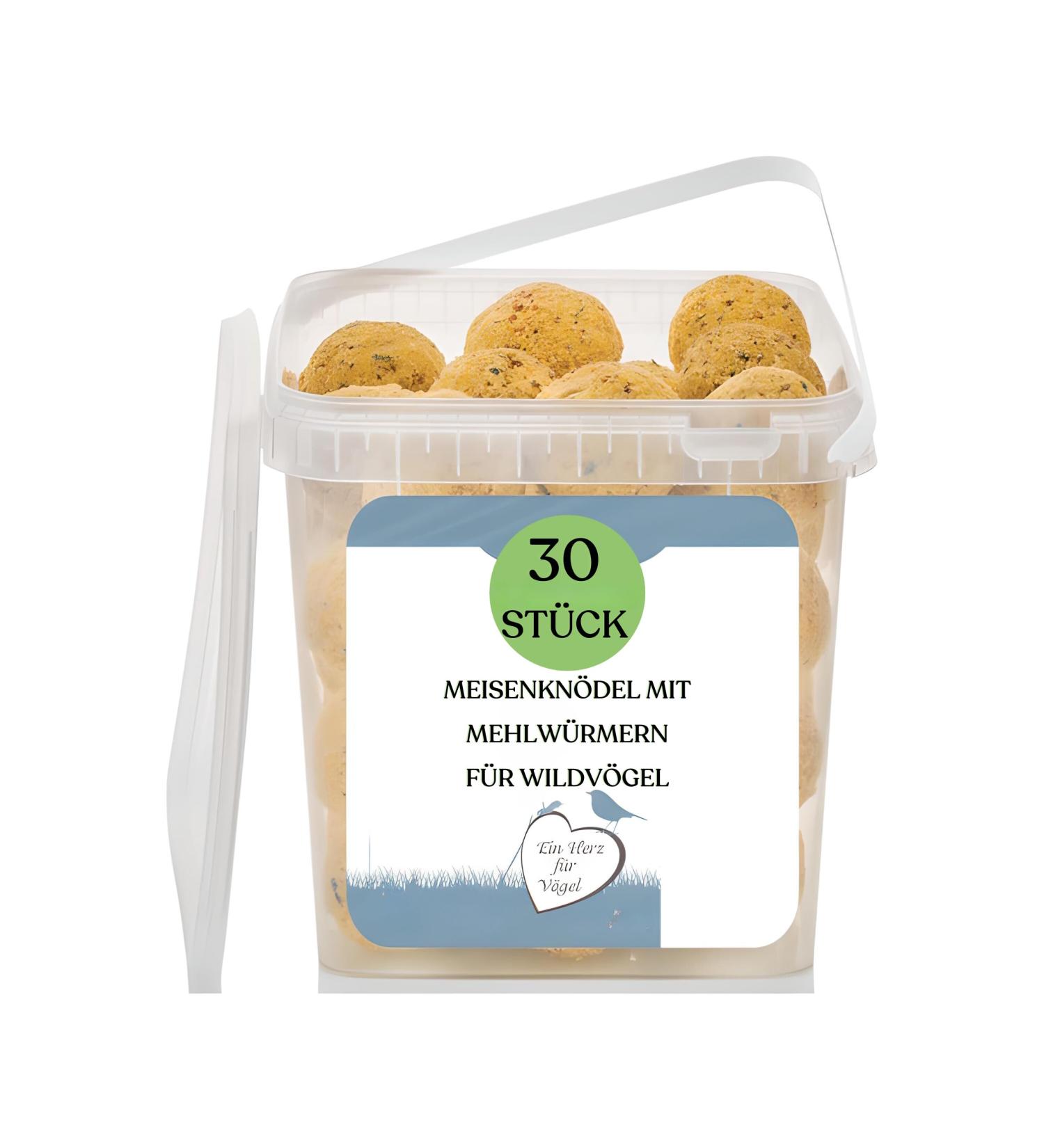 Premium Bird Dumplings (Meisenkn del) - 30 Mealworm Pack 2.7kg High-Energy Food for Wild Birds - Eco-Friendly Reusable Bucket - Buy Online on GoSupps.com