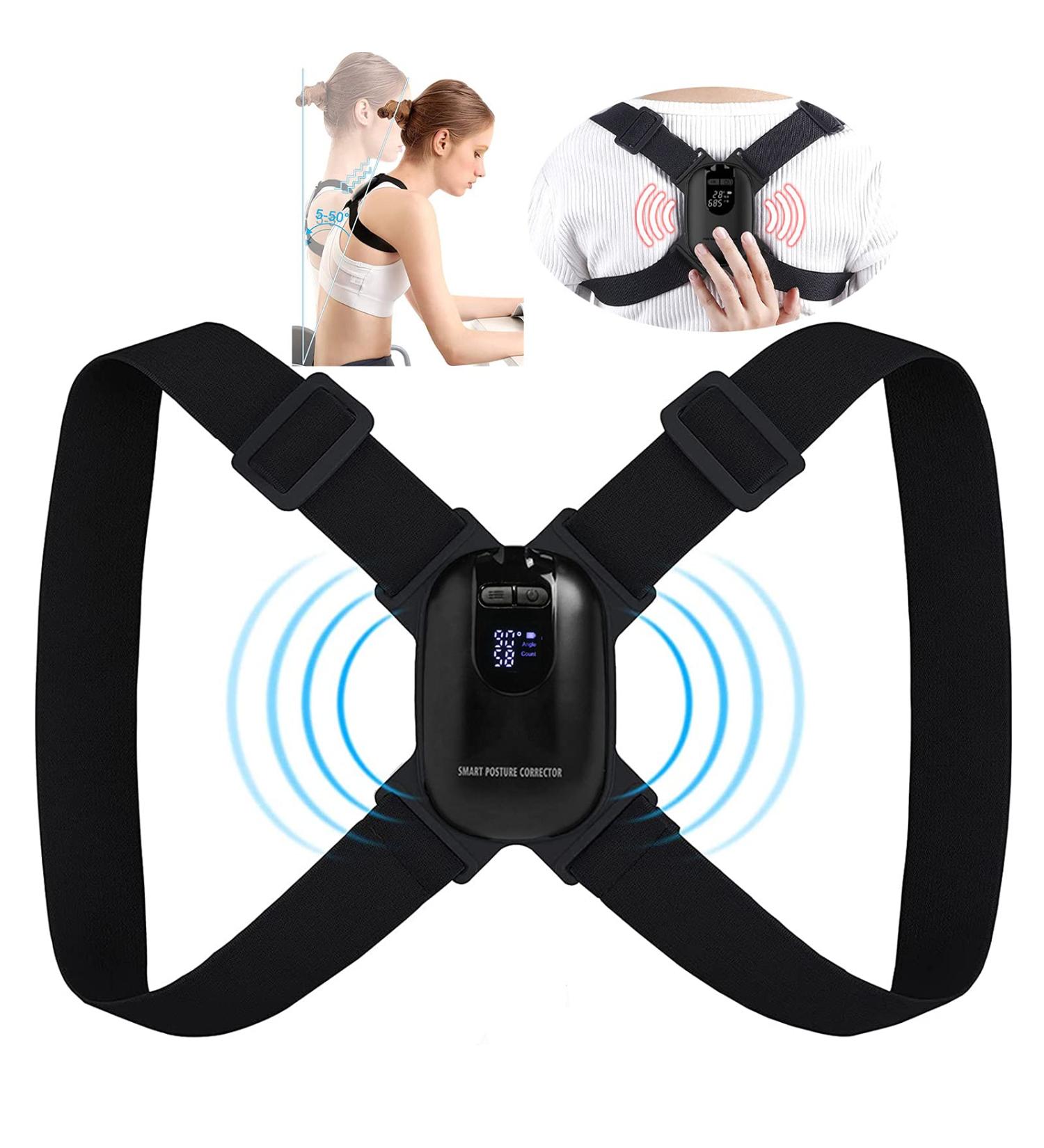 Smart Posture Corrector with Vibration Reminder - Backmedic for Men, Women, Teens & Kids | Adjustable Angle & Strap for Right Posture | Universal Fit - Black - Buy Online on GoSupps.com